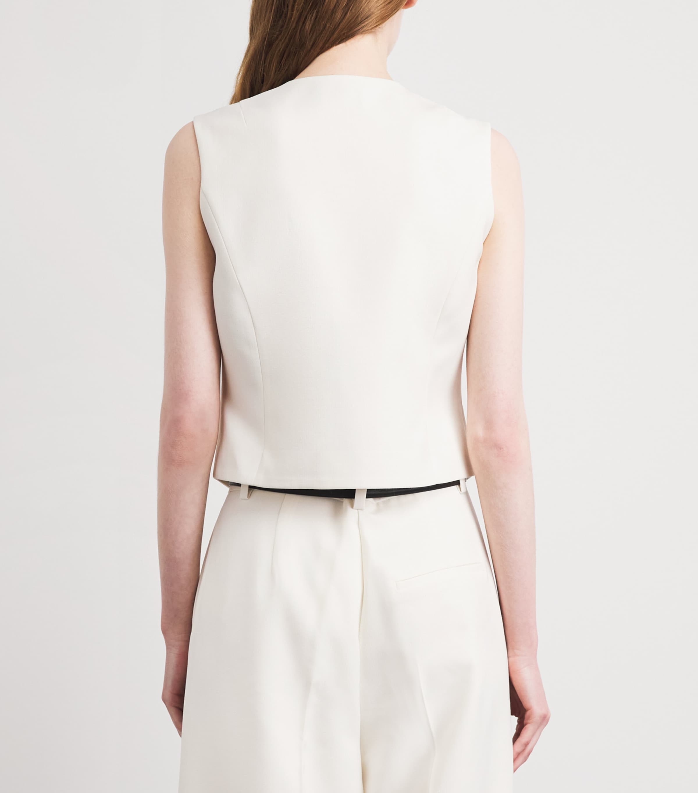 ANINE BING Womens Mario Waistcoat Ecru Image 5