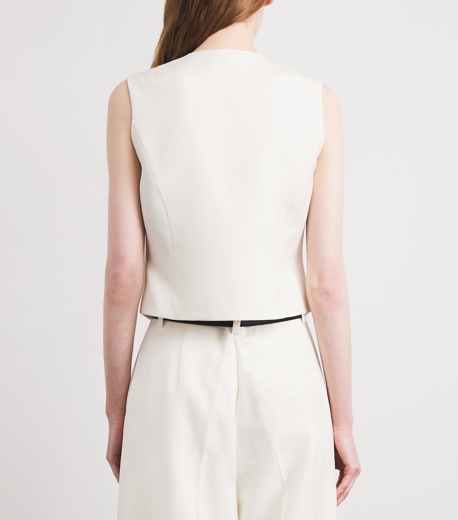 ANINE BING Womens Mario Waistcoat Ecru Image 5