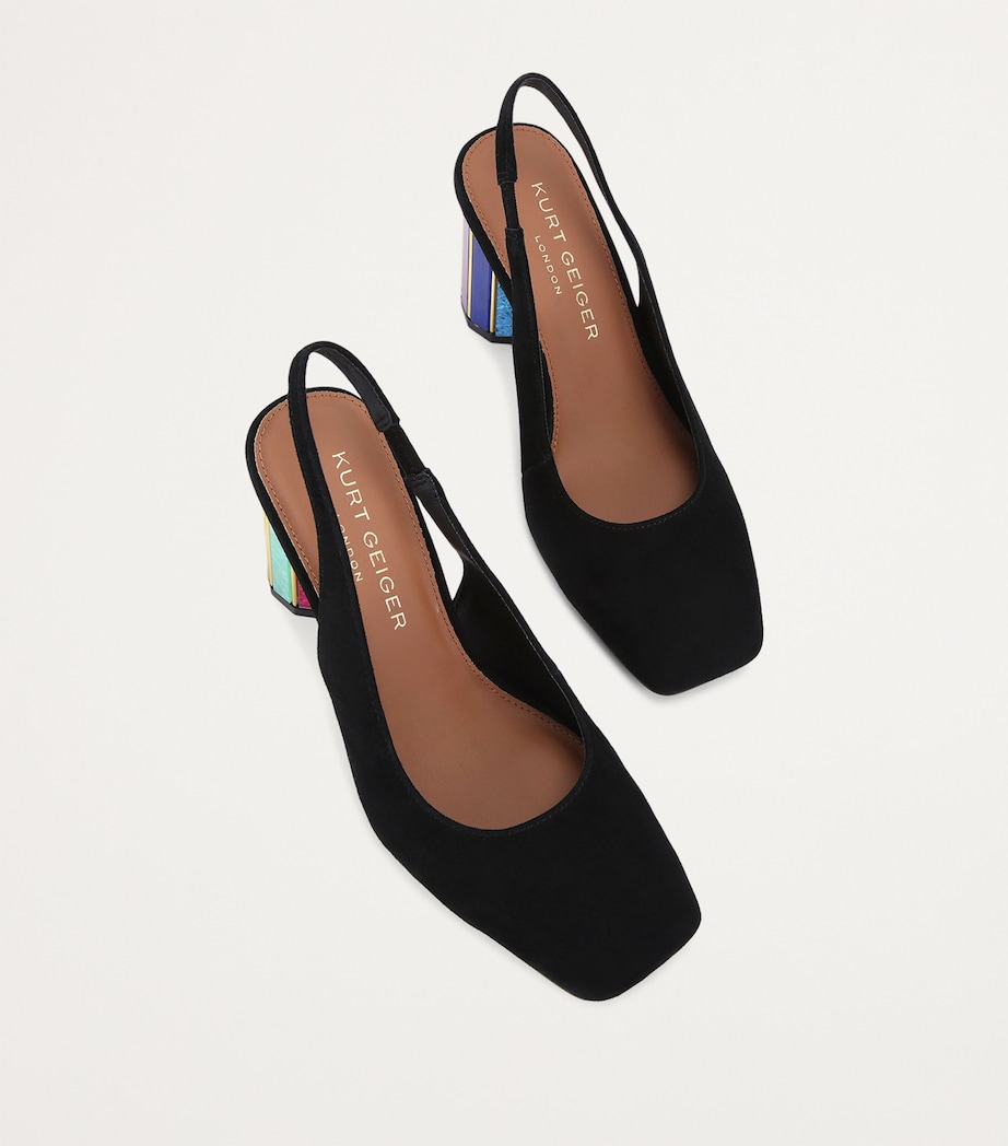Kurt Geiger London Suede Slingback Heels Black/comb Image 3