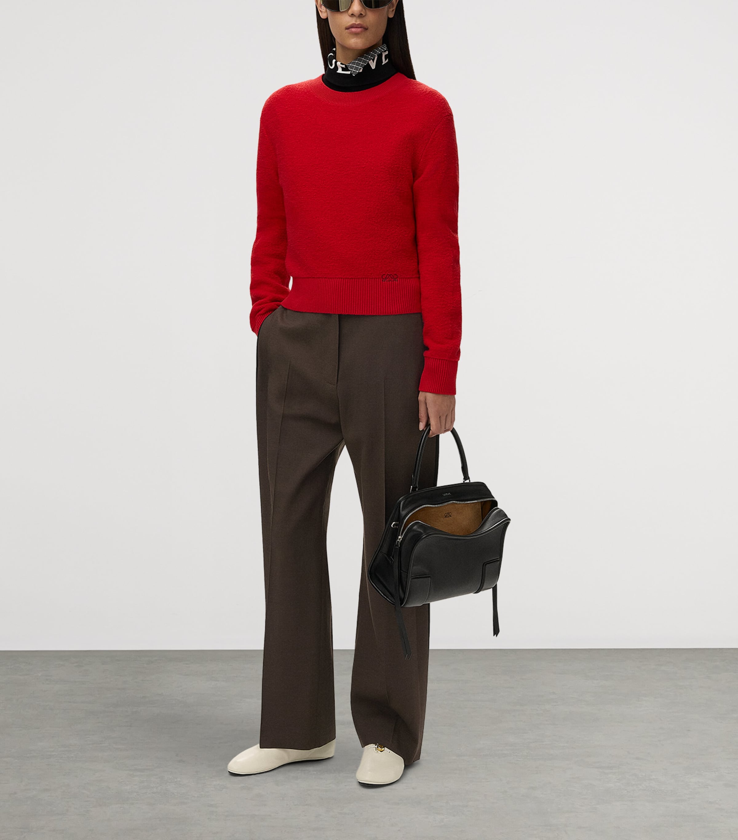 LOEWE Womens Tailored Trousers Brown Image 2