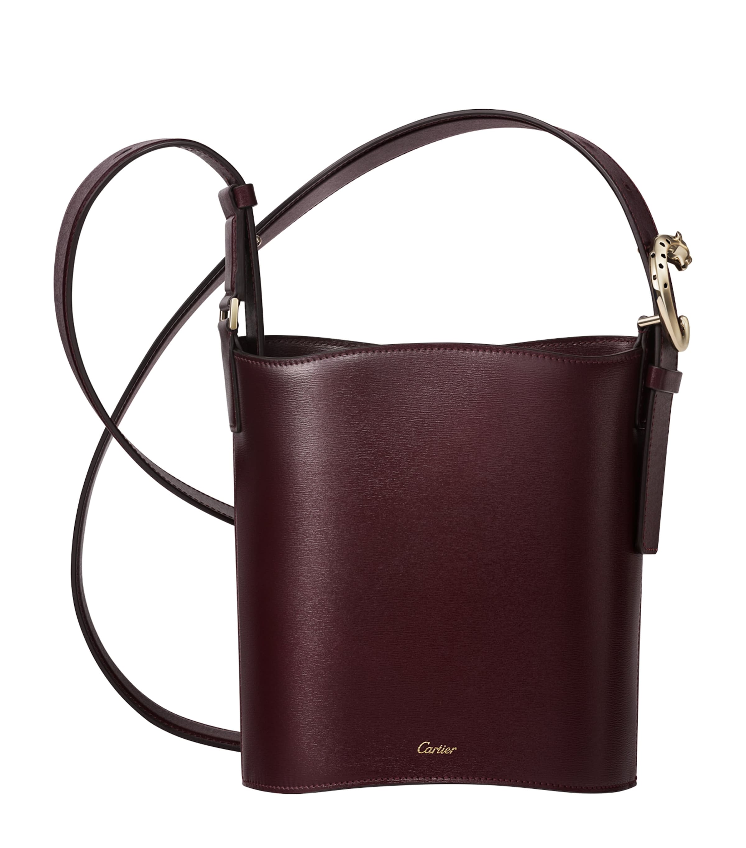 Cartier Burgundy Mini Leather Panthère C de Cartier Bucket  display picture 2