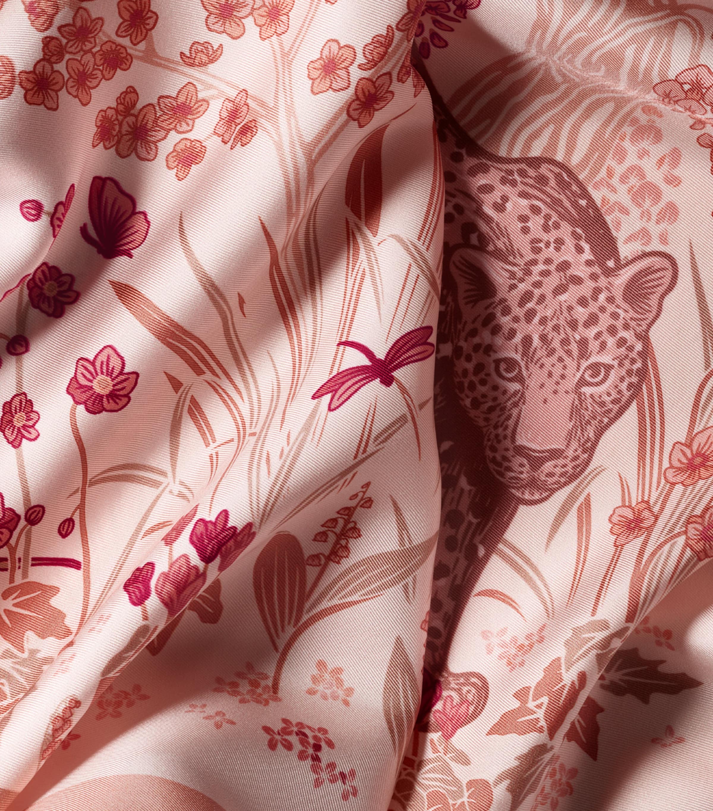 Cartier Silk Blooming Panthère Square Scarf Pink Image 5