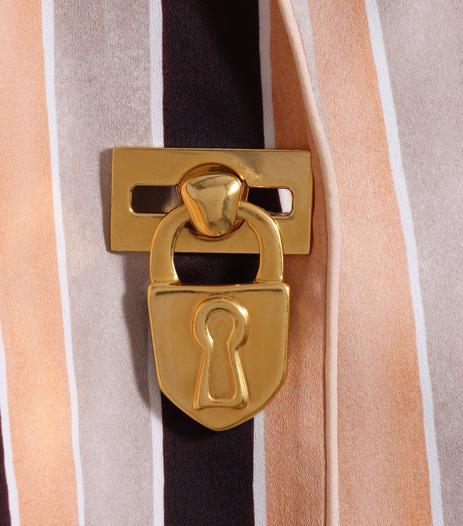 Satin Stripe Padlock Blazer 988 SAND/MULTI Image 6