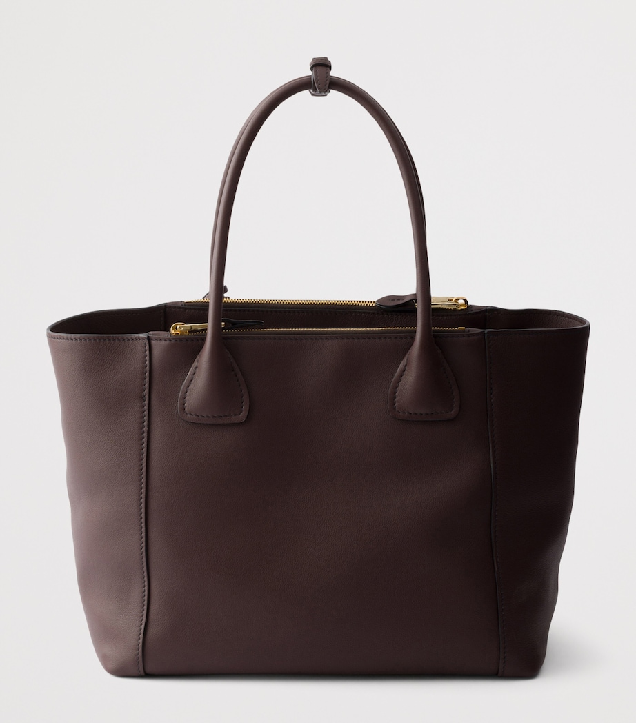 Prada Womens Large Leather Tote Bag Brown Image 4