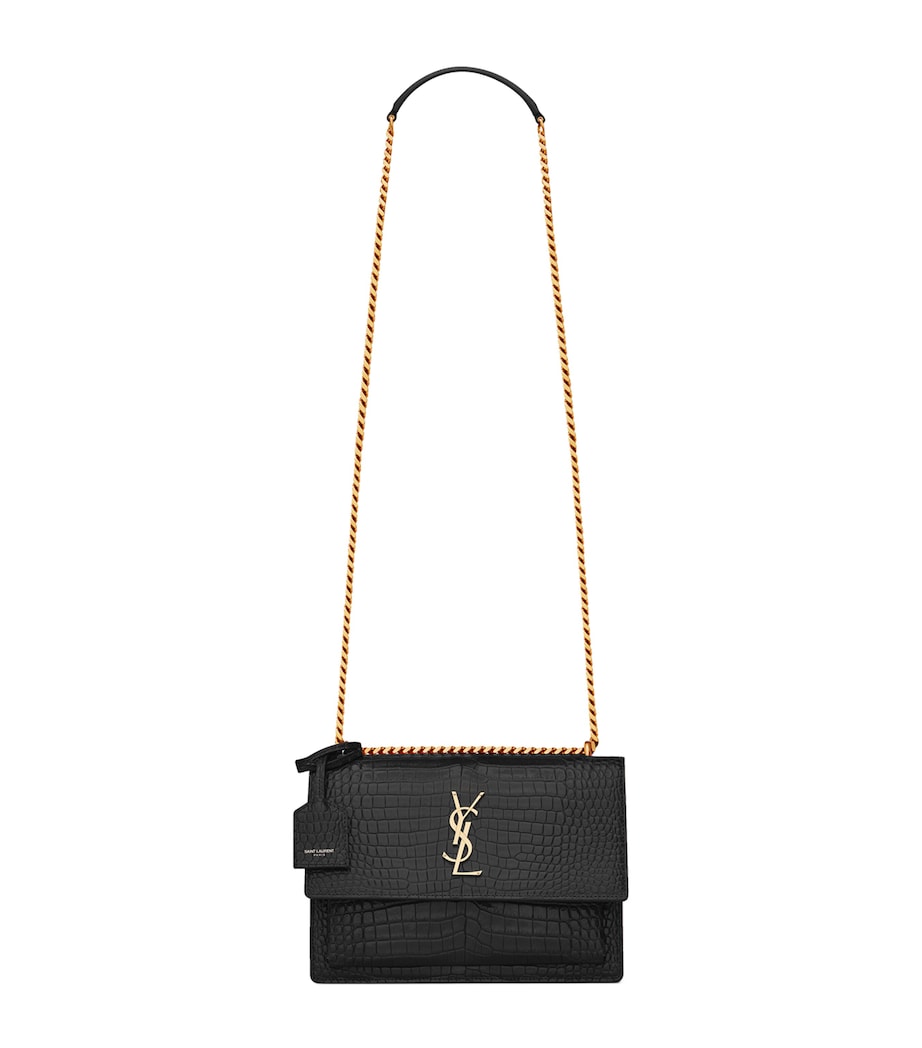 Medium Sunset Croc-Embossed Shoulder Bag 1000 Image 1
