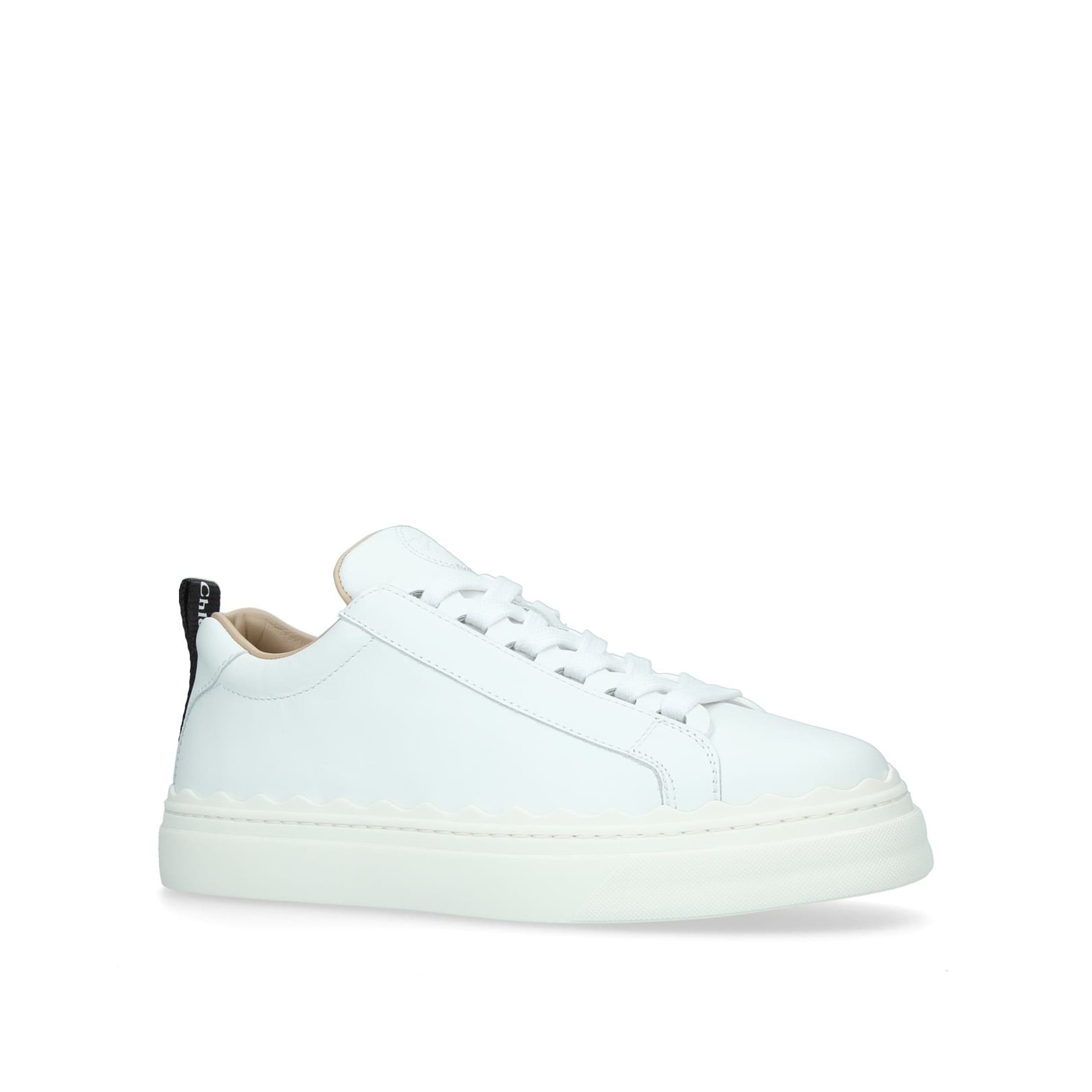 Shop Chloé Leather Lauren Sneakers In White