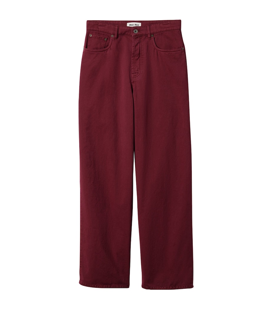 Miu Miu Womens High-Rise Straight Jeans Image 1