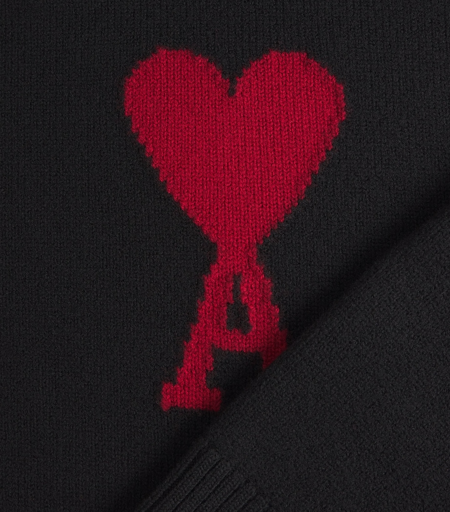 Virgin Wool Logo Rollneck Sweater BLACK/RED/009 Image 5