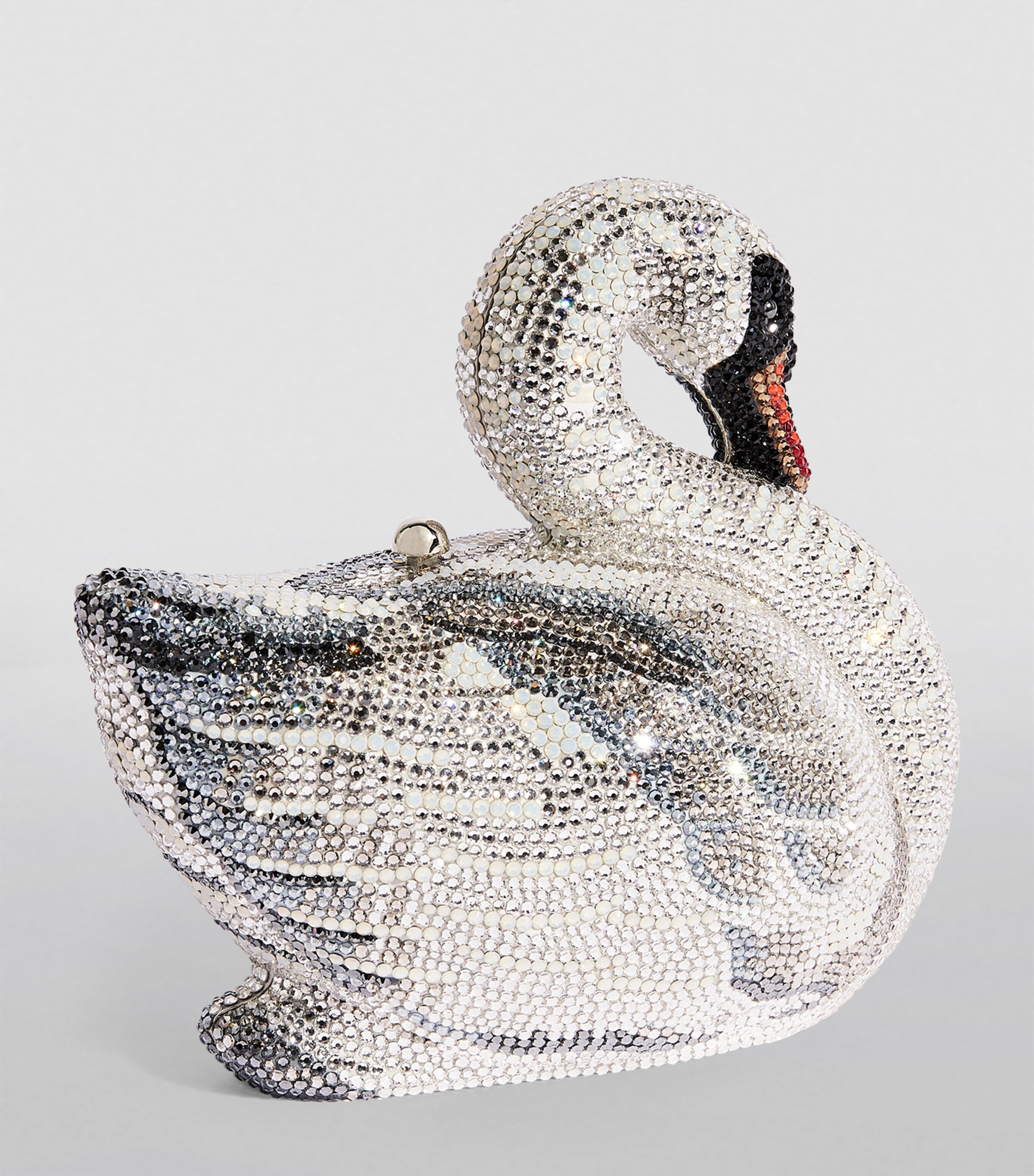 Judith Leiber Odette Swan Clutch Bag Srhmt Slvr Rhine Mlt Image 2