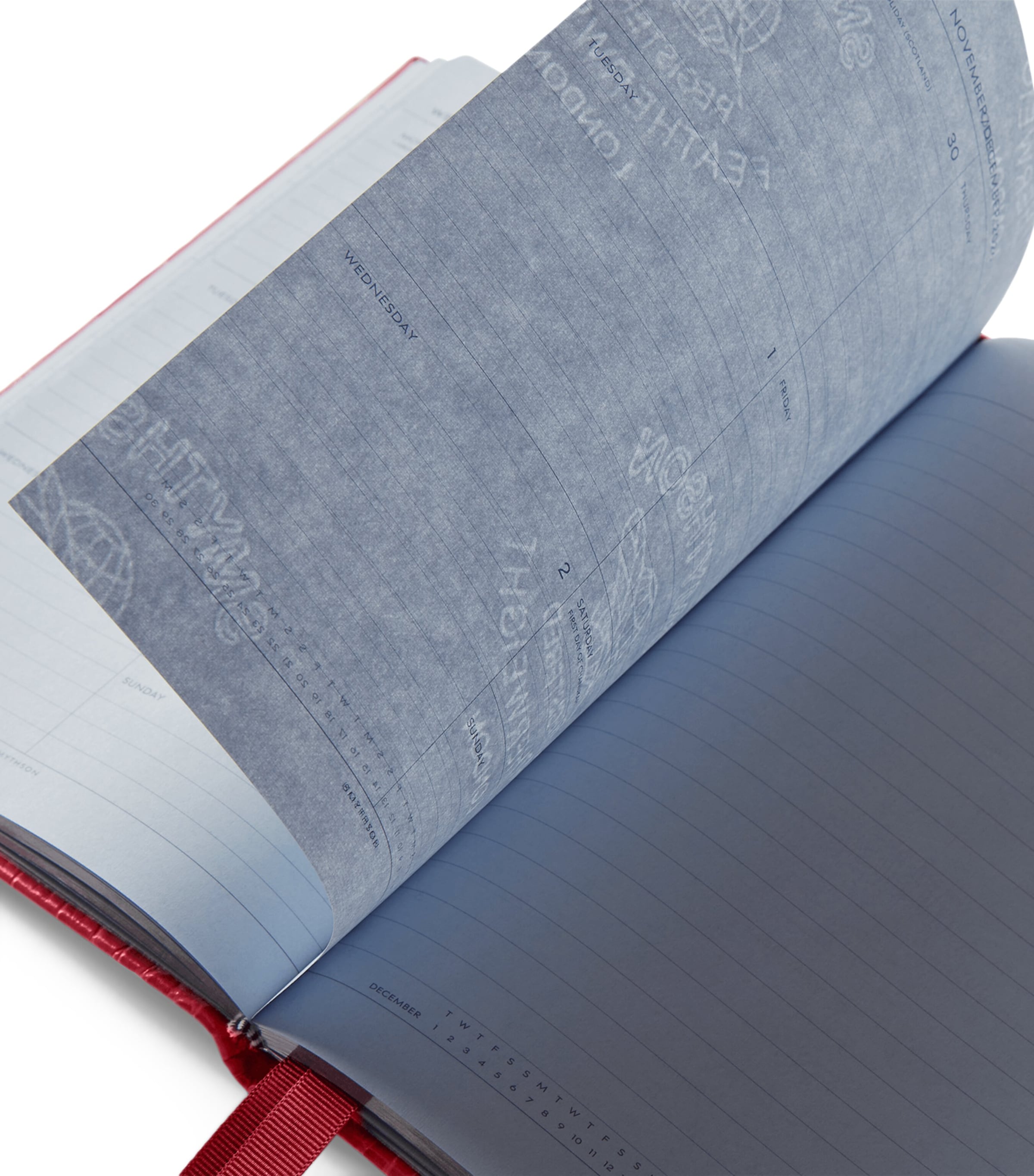 Mara Leather Croc-Embossed A5 Soho Diary 2026 RASPBERRY Image 3