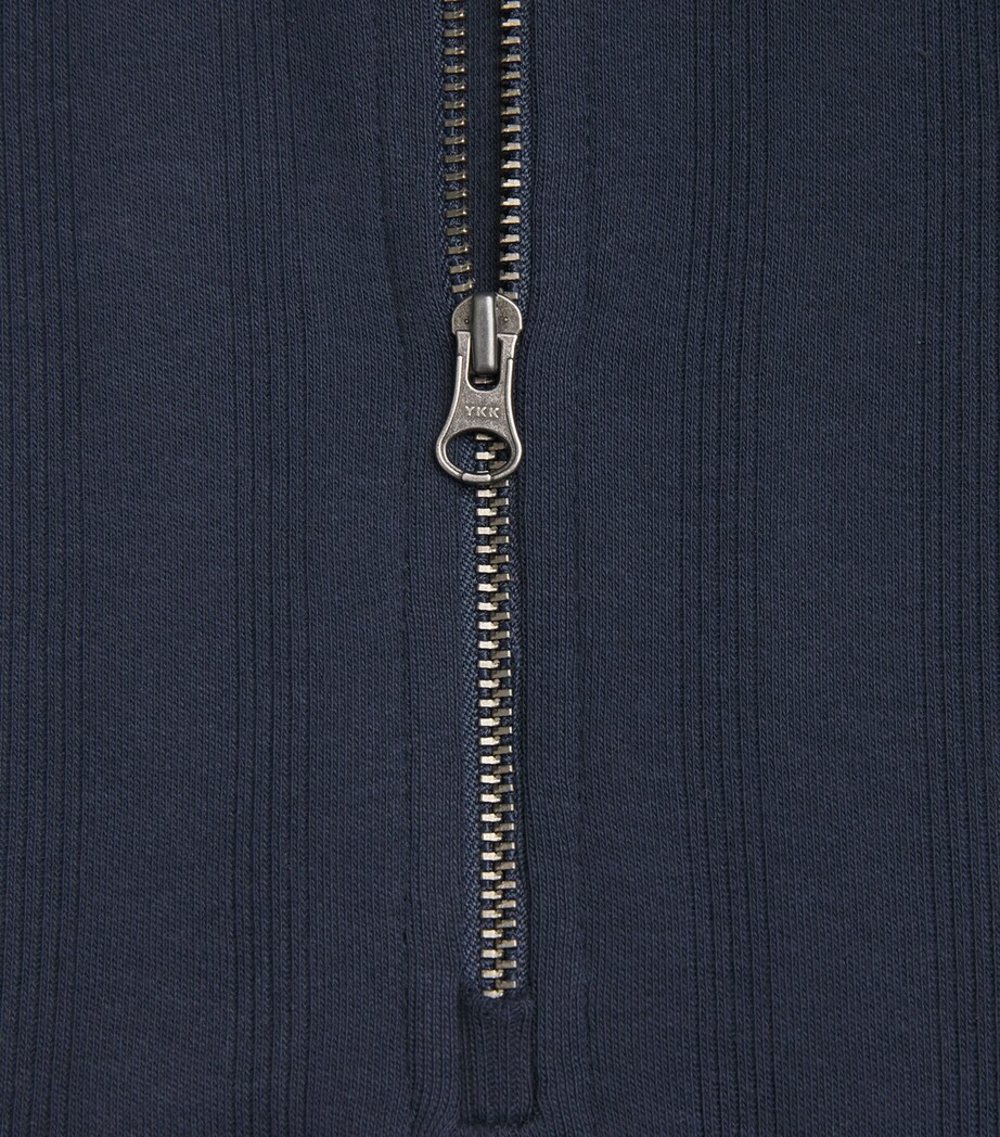 Samsøe Samsøe Mens Cotton Zip-Up Saolli Polo Shirt Salutte Image 6
