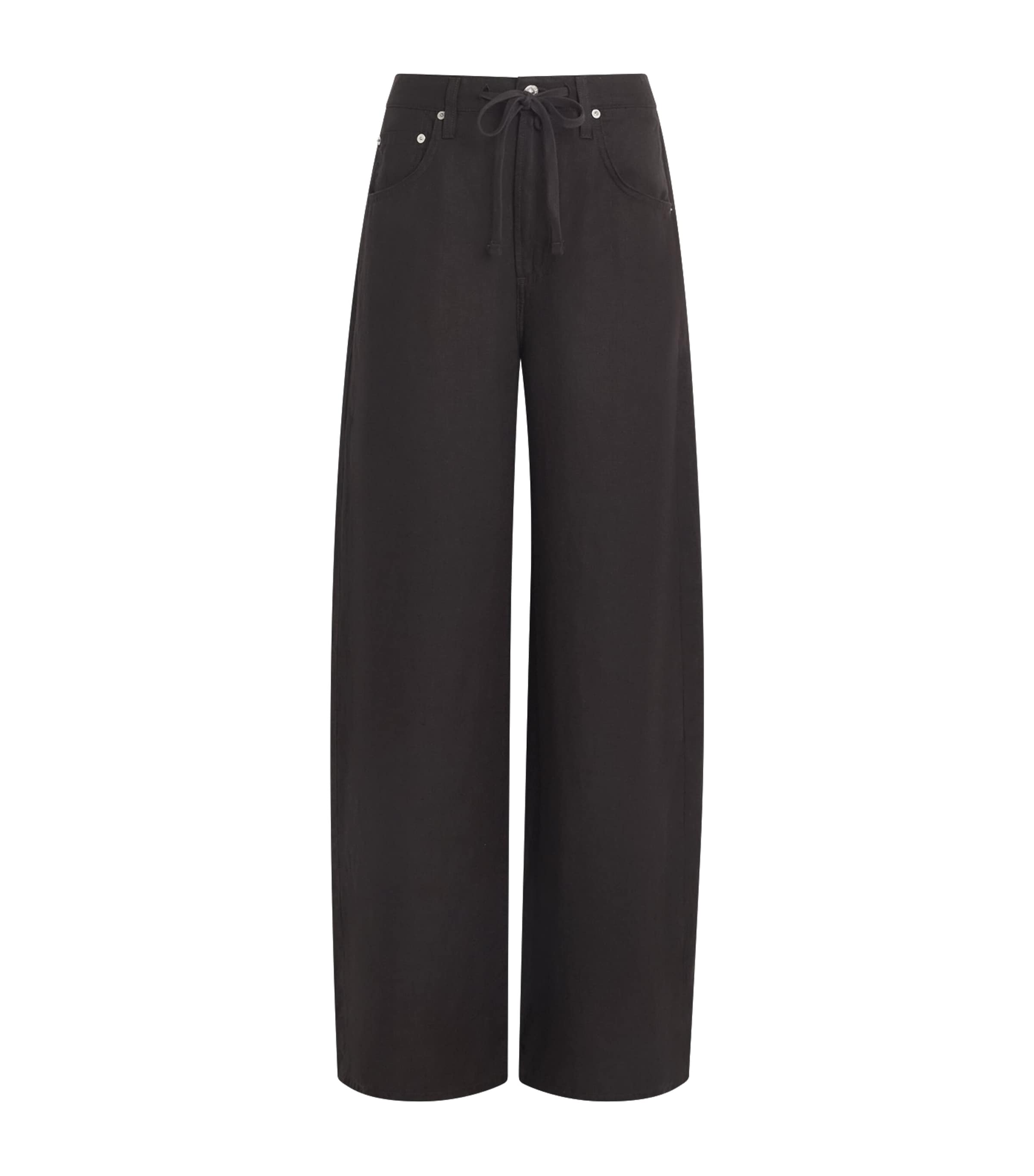 Citizens of Humanity Womens Linen Brynn Trousers Chocolate Image 1