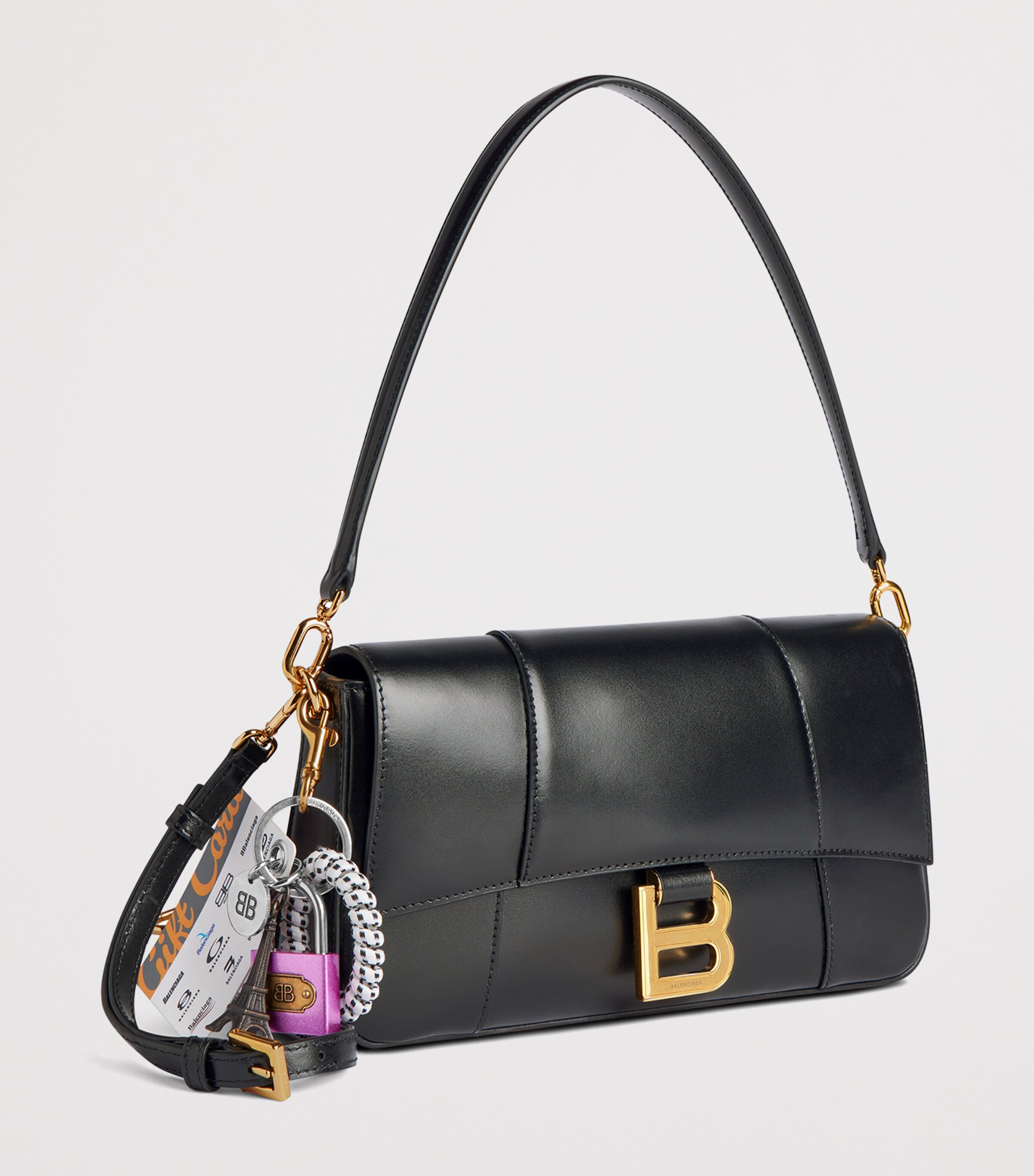 Balenciaga Leather Hourglass Sling Top-Handle Bag Image 4