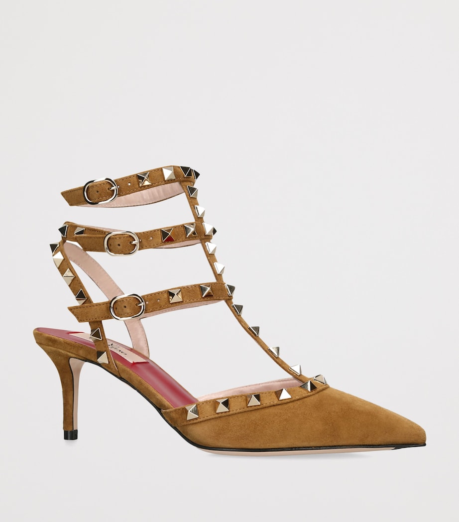 Valentino Garavani Suede Rockstud Pumps 65 Tan Image 2