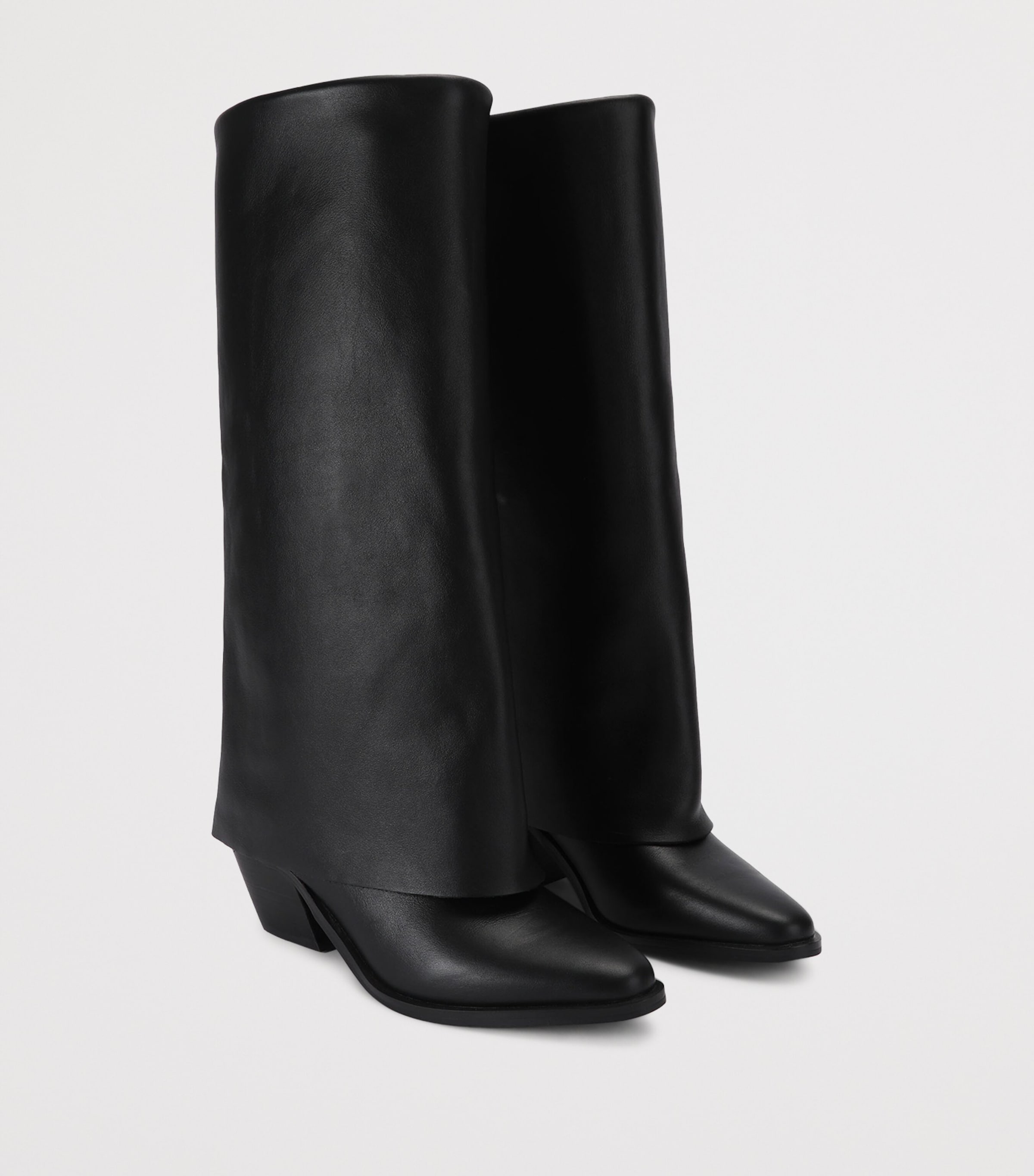 Kurt Geiger London Leather Chiltern Foldover Boots 70 Black Image 2