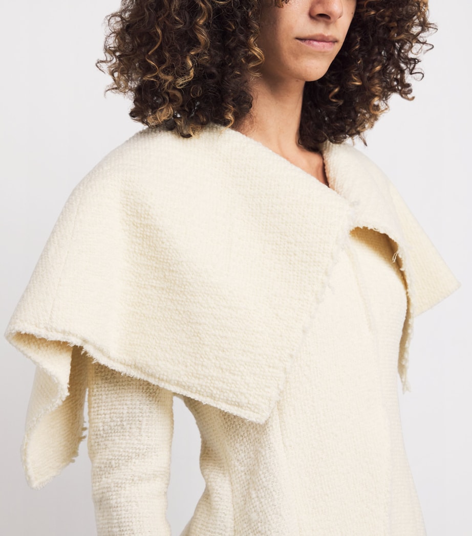 Wool Shawl-Collar Jacket ECRU Image 6