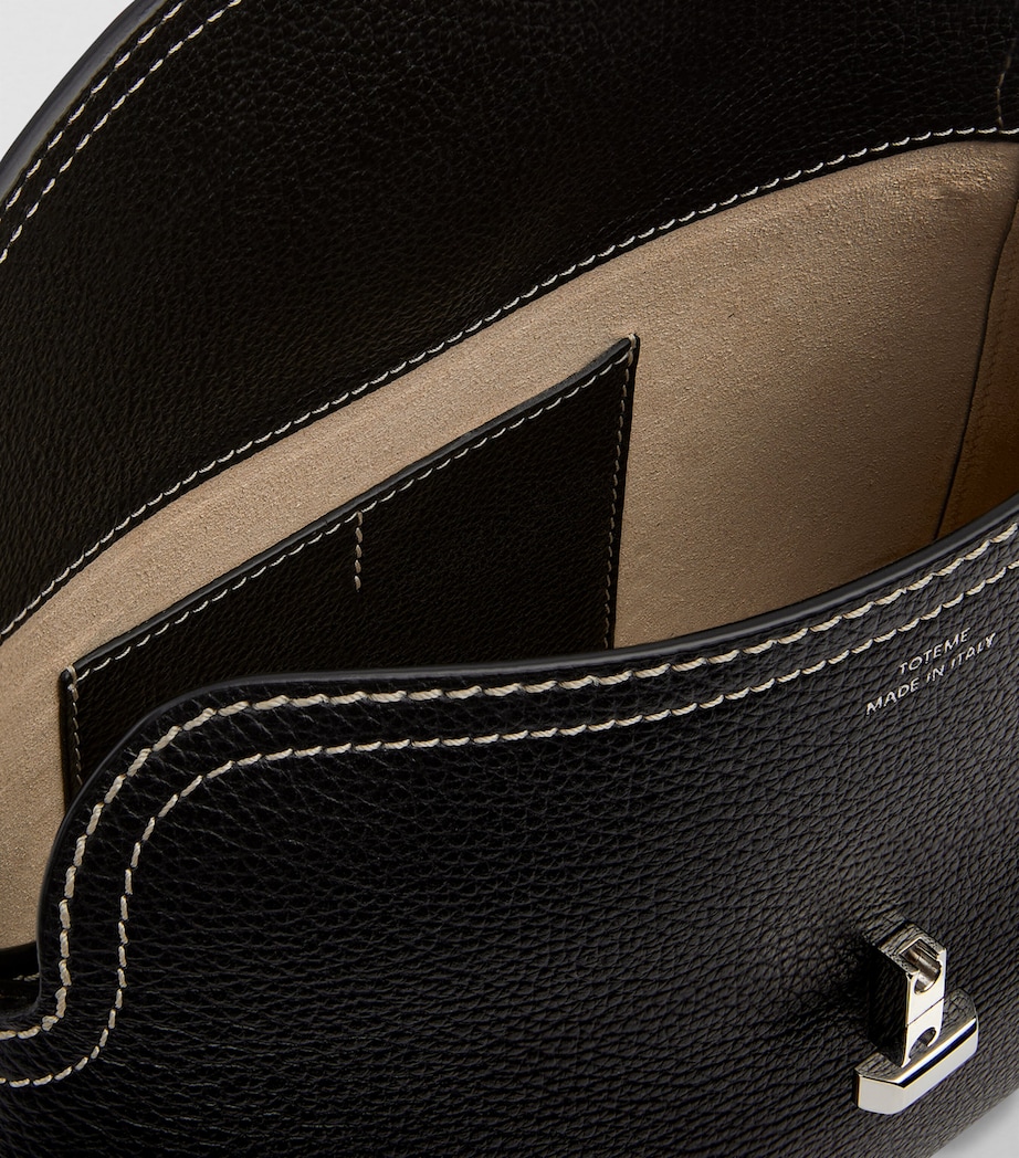 Leather T-Lock Clutch Bag BLACK 001 Image 3