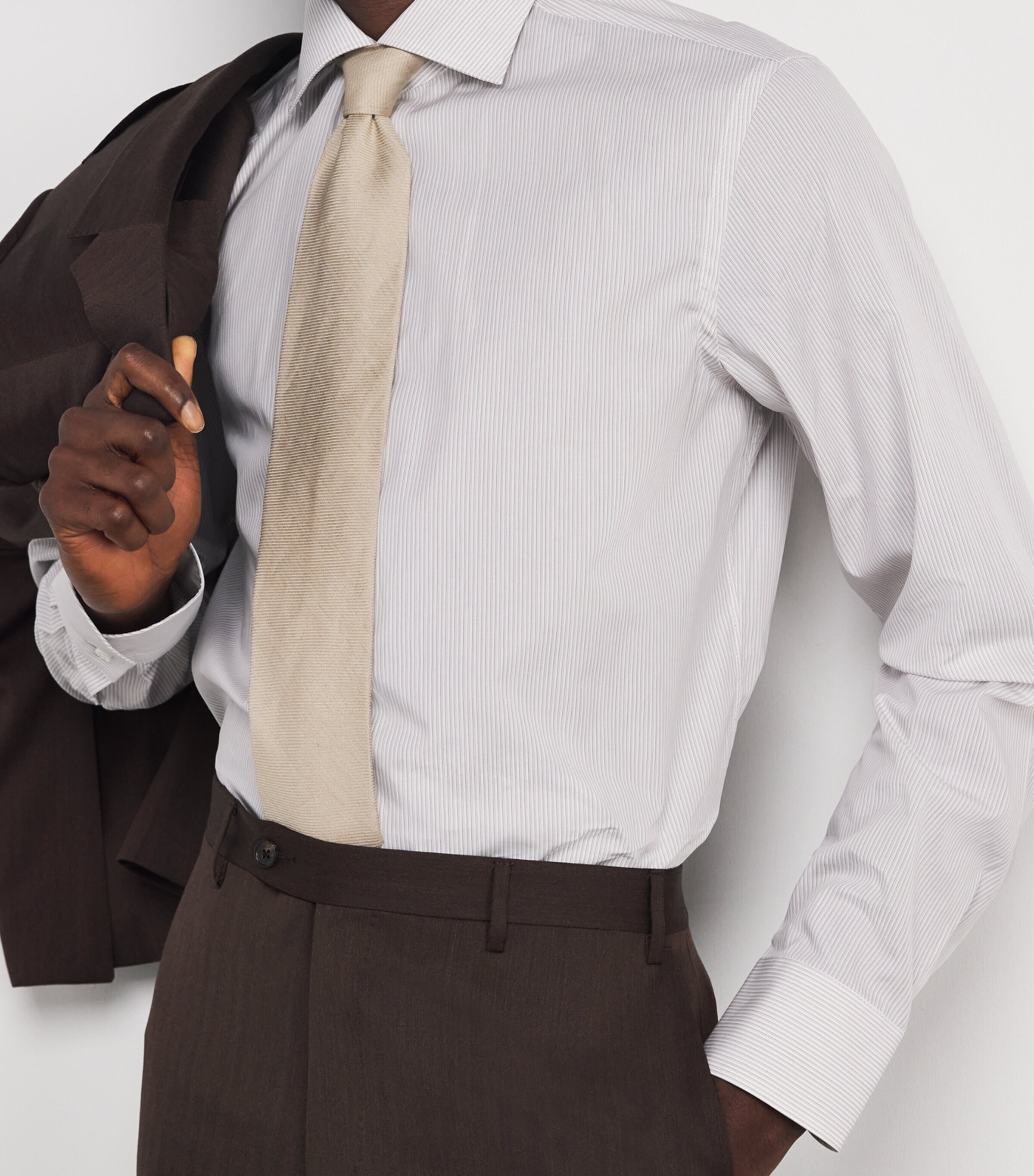 Canali Mens Cotton Stripe Shirt Image 6