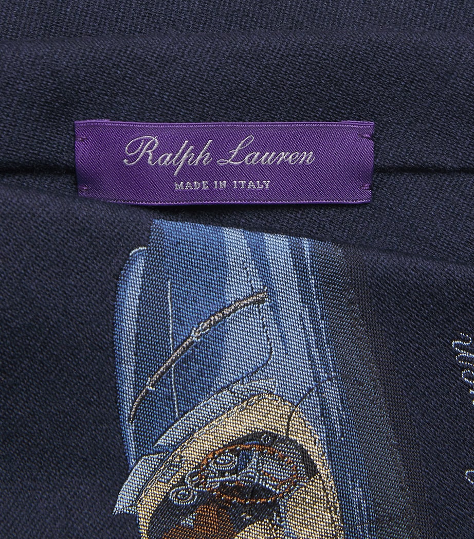 Cashmere-Silk Jacquard Tie NAVY Image 3