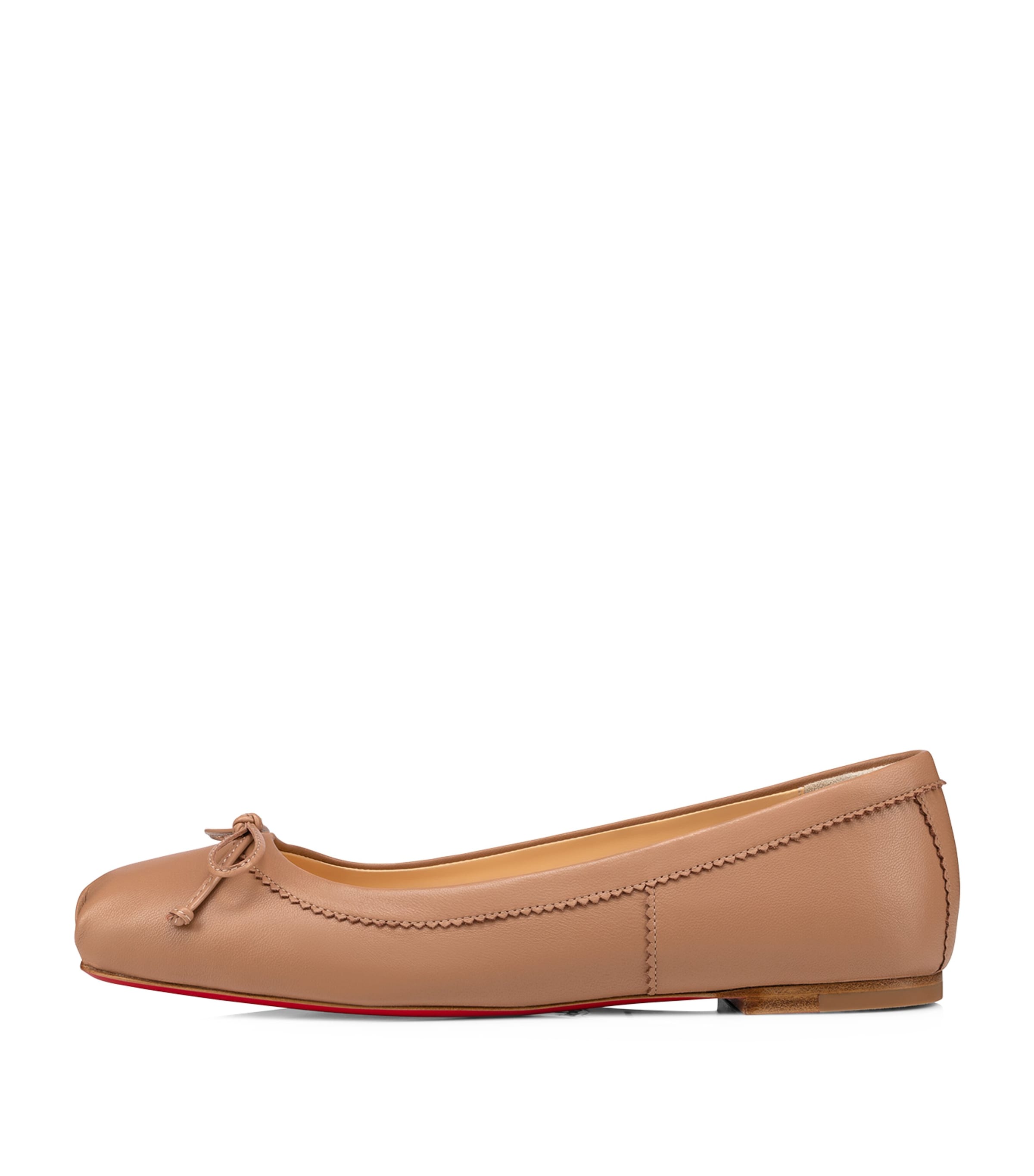 Christian Louboutin Mamadrague Leather Ballet Flats In Brown