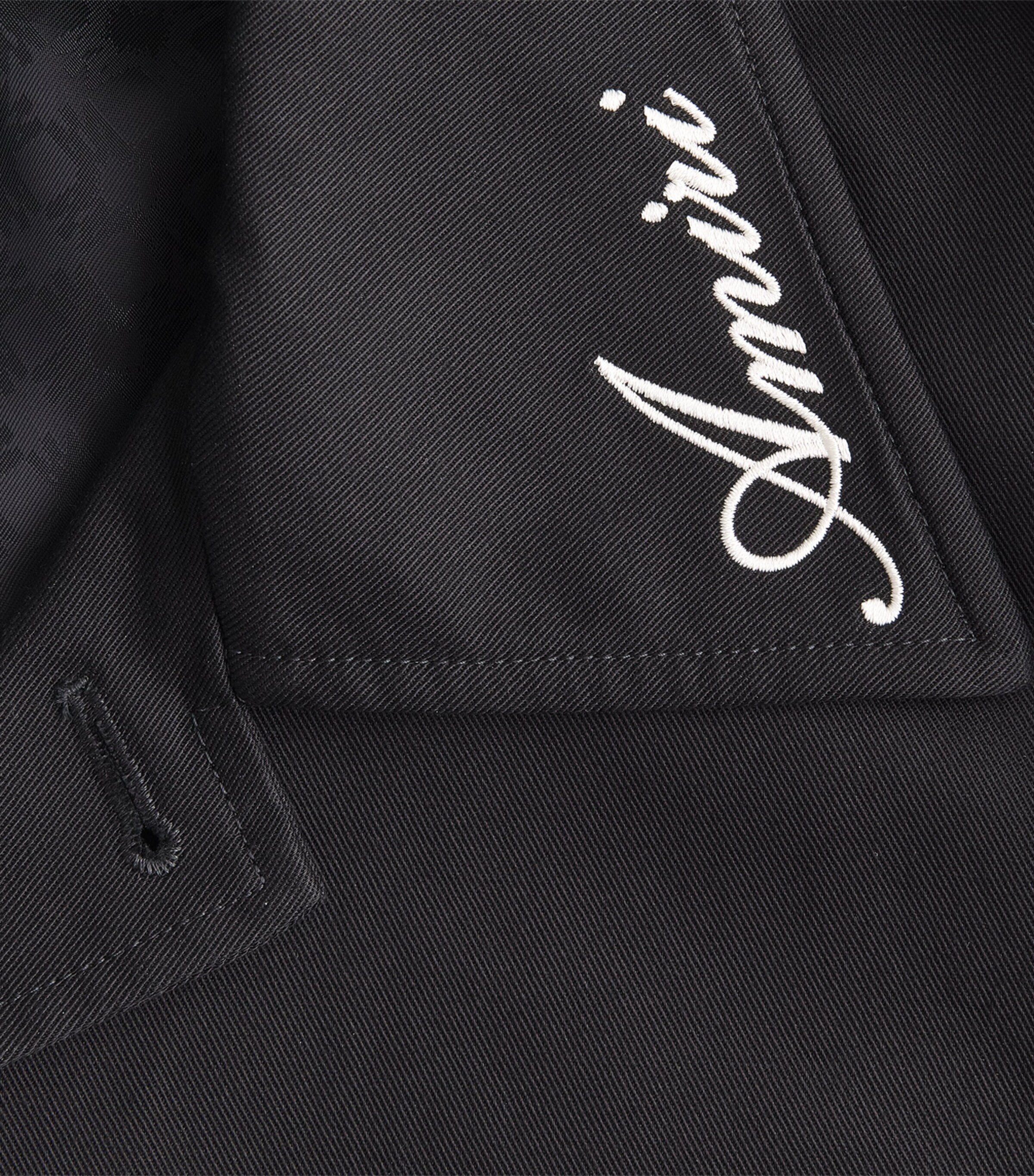 AMIRI Mens Cotton Script Shacket Black Image 6