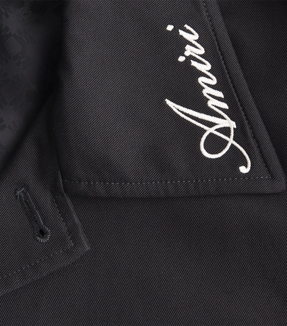AMIRI Mens Cotton Script Shacket Black Image 6