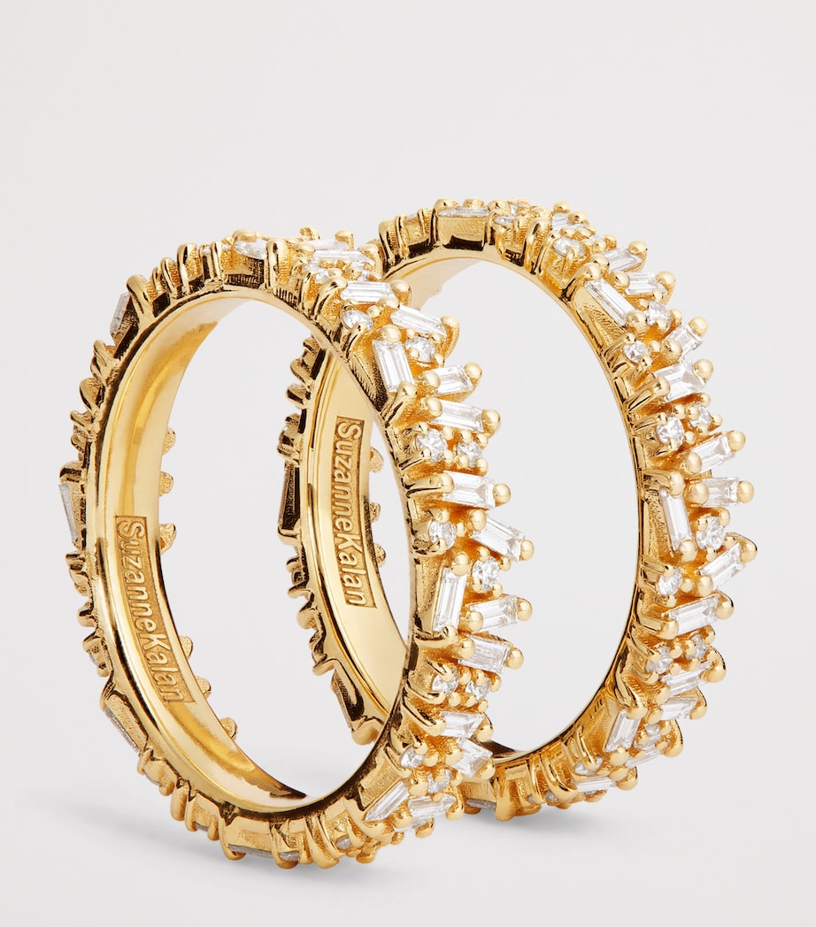 Yellow Gold and Mixed Diamond Tech Ring Jackets (Size 7.5) 18K YG/WD Image 4