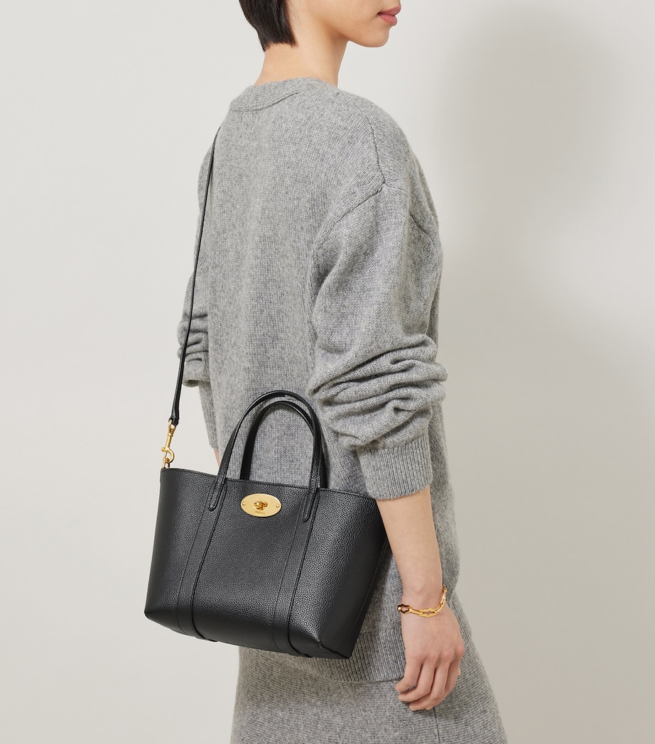 Mini Leather Bayswater Tote Bag BLACK Image 6