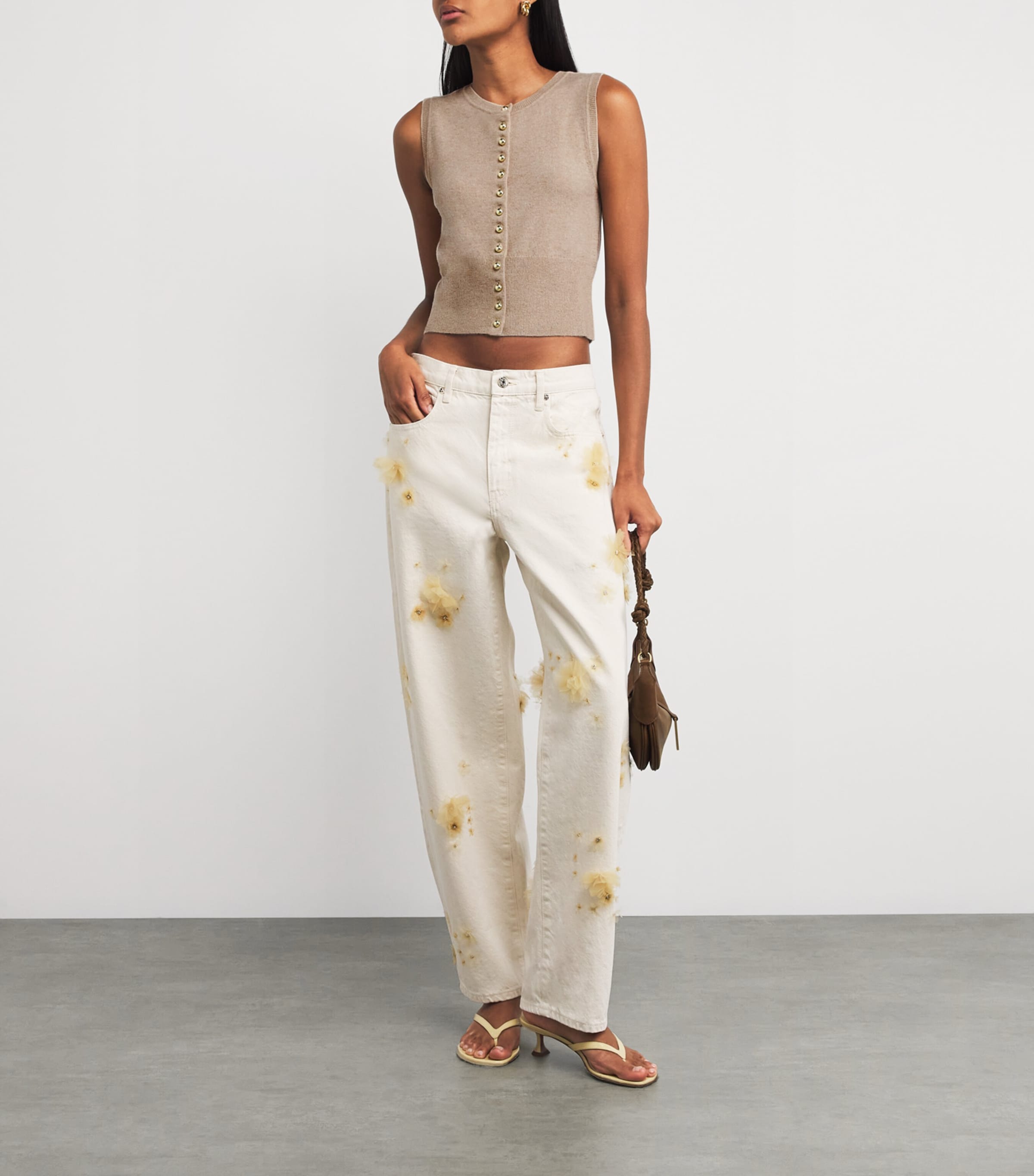 Wool Sleeveless Cardigan BEIGE Image 2