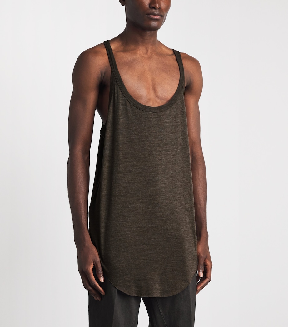 Rick Owens Mens Wool-Silk Pony Tank Top Drkdust Image 4