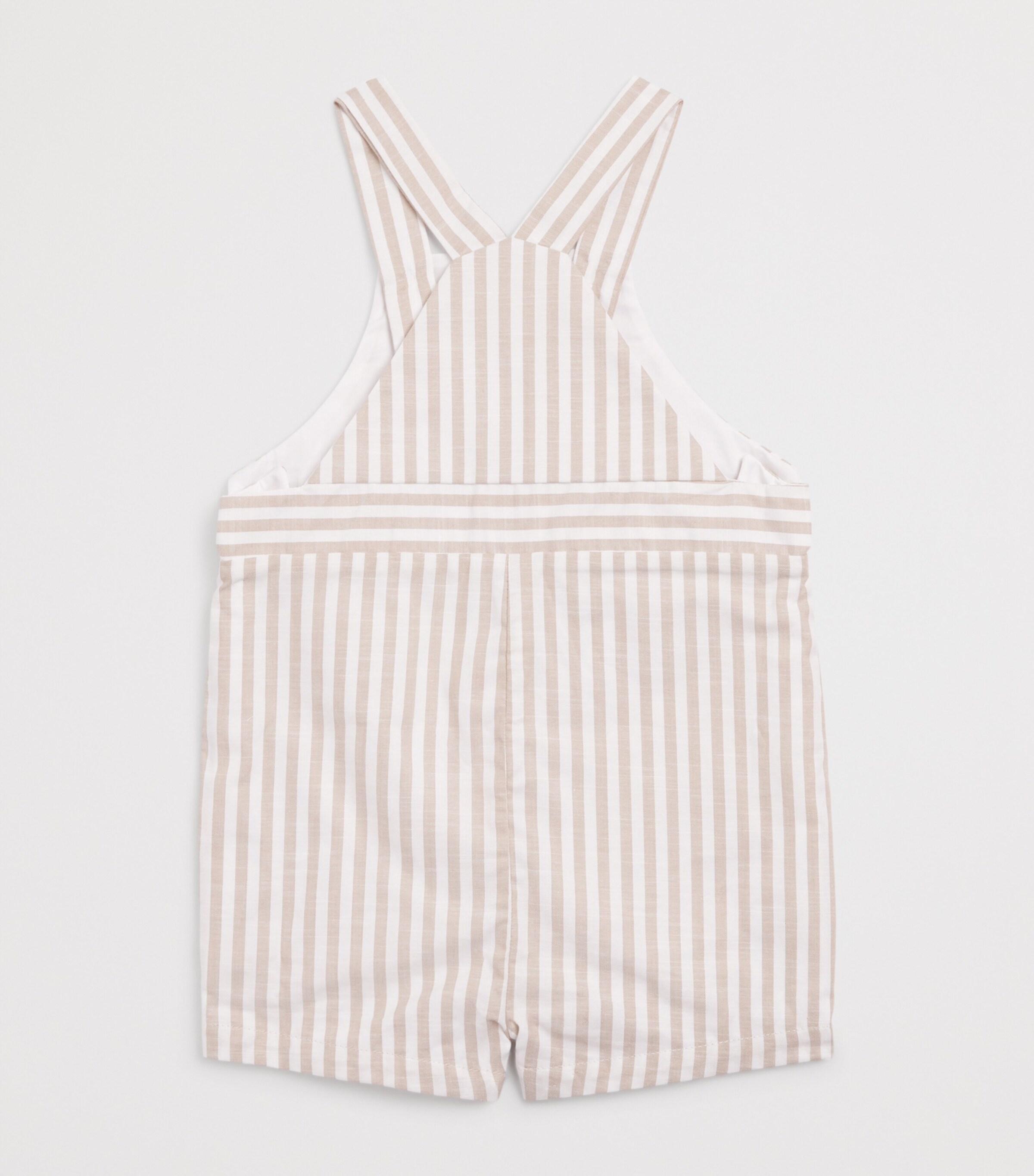 Marie-Chantal Cotton Alfie Race Car Dungarees (3-24 Months) Ivory/sepia Image 2