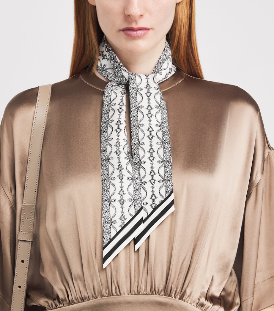 Silk Lace Twilly Scarf WHITE Image 2