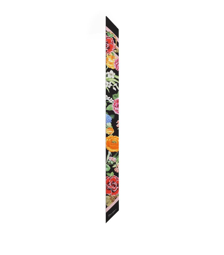 Silk Floral Twilly H45KU-MIX FIORI/NERO Image 1