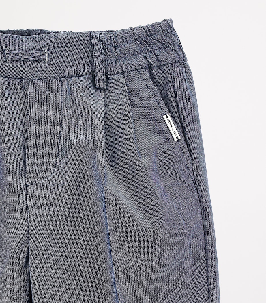 Cotton Pleated Trousers (2-14 Years) BLU NAVY Image 3