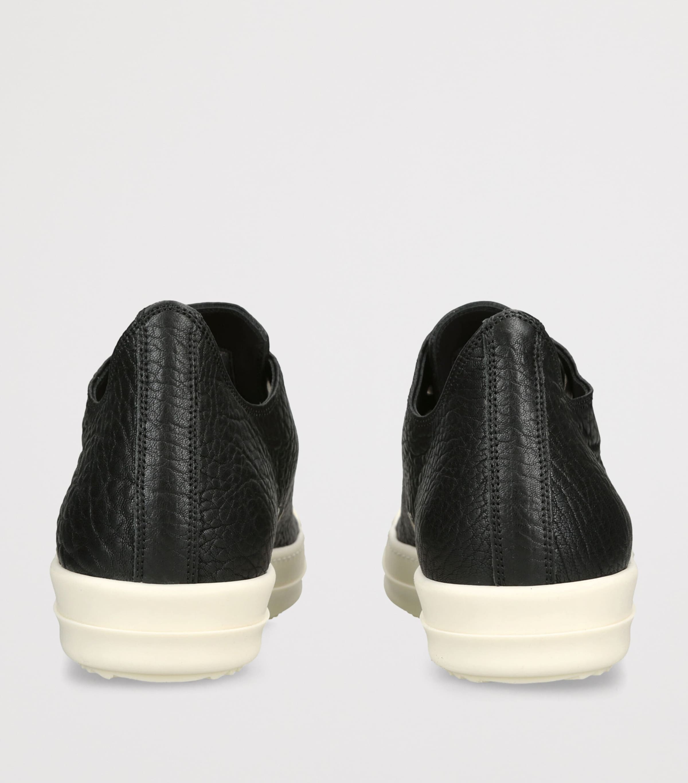 Rick Owens Leather Low-Top Sneakers Black Image 4
