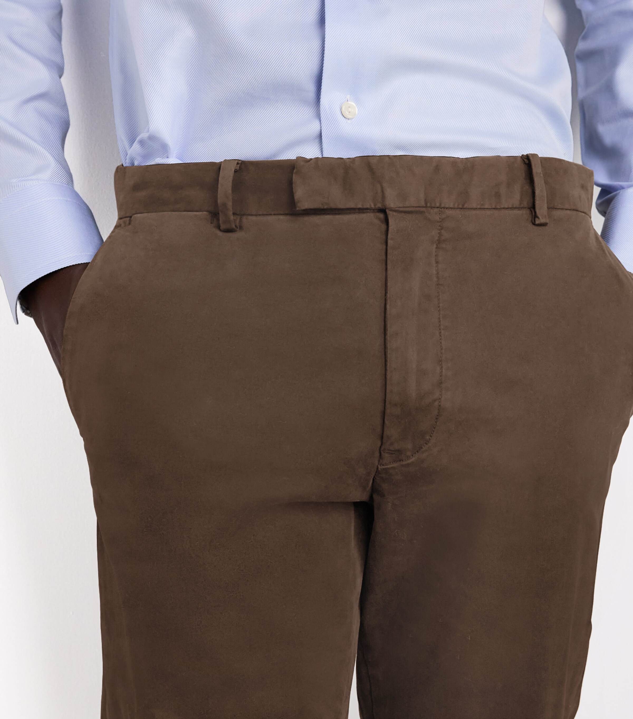 Stretch-Cotton Sateen Slim Jarrett Trousers DARK BROWN Image 6