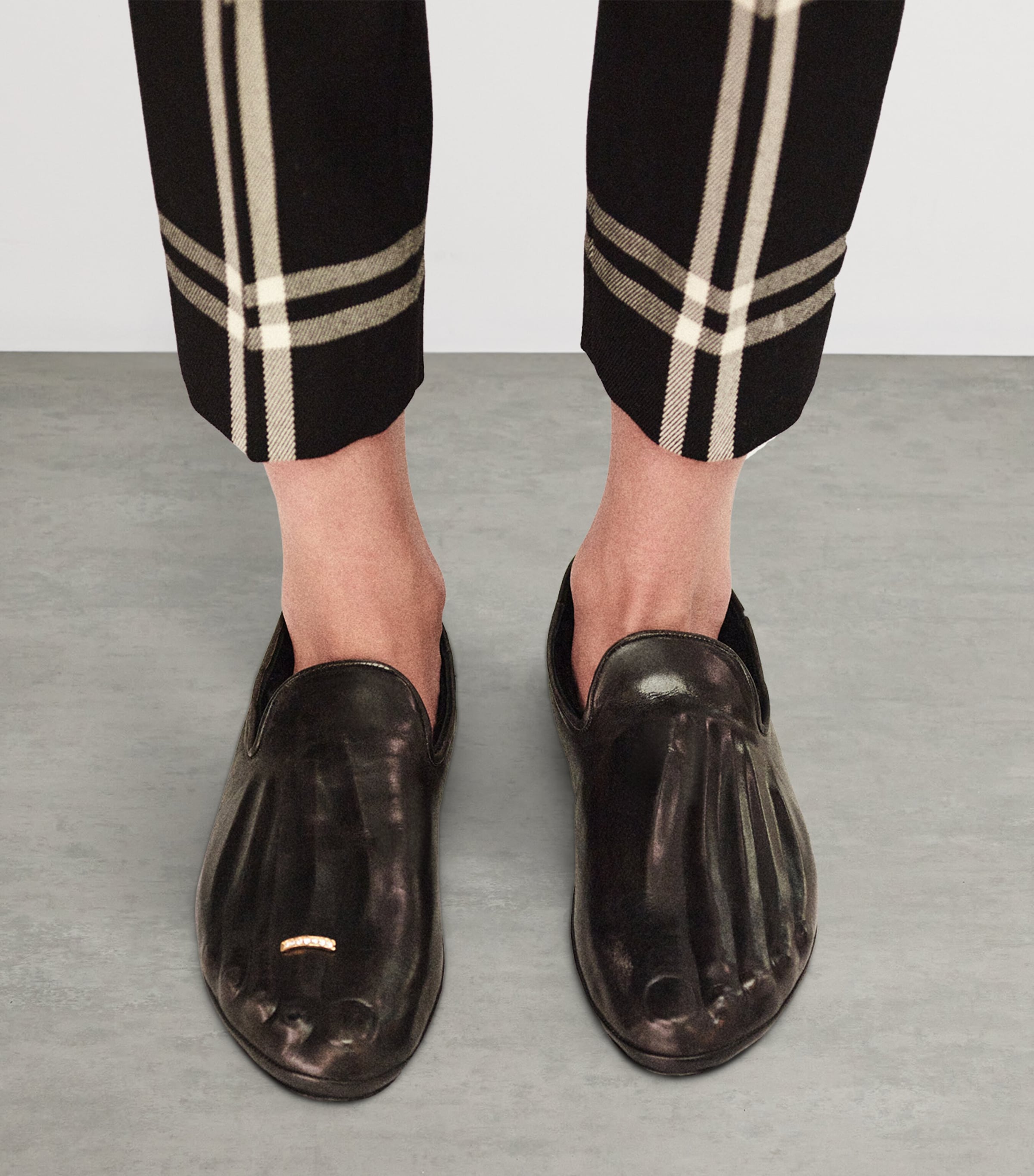 Leather Trompe-l’Oeil Loafers 992 BLACK/GREY Image 3