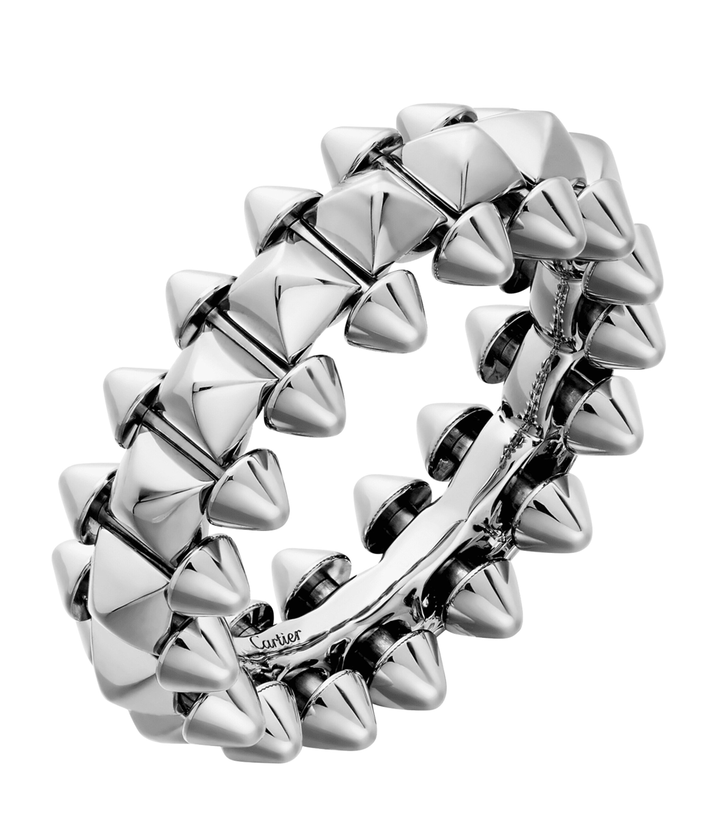 Medium Rhodium-Finished White Gold Clash de Cartier Ring WHITE GOLD Image 4