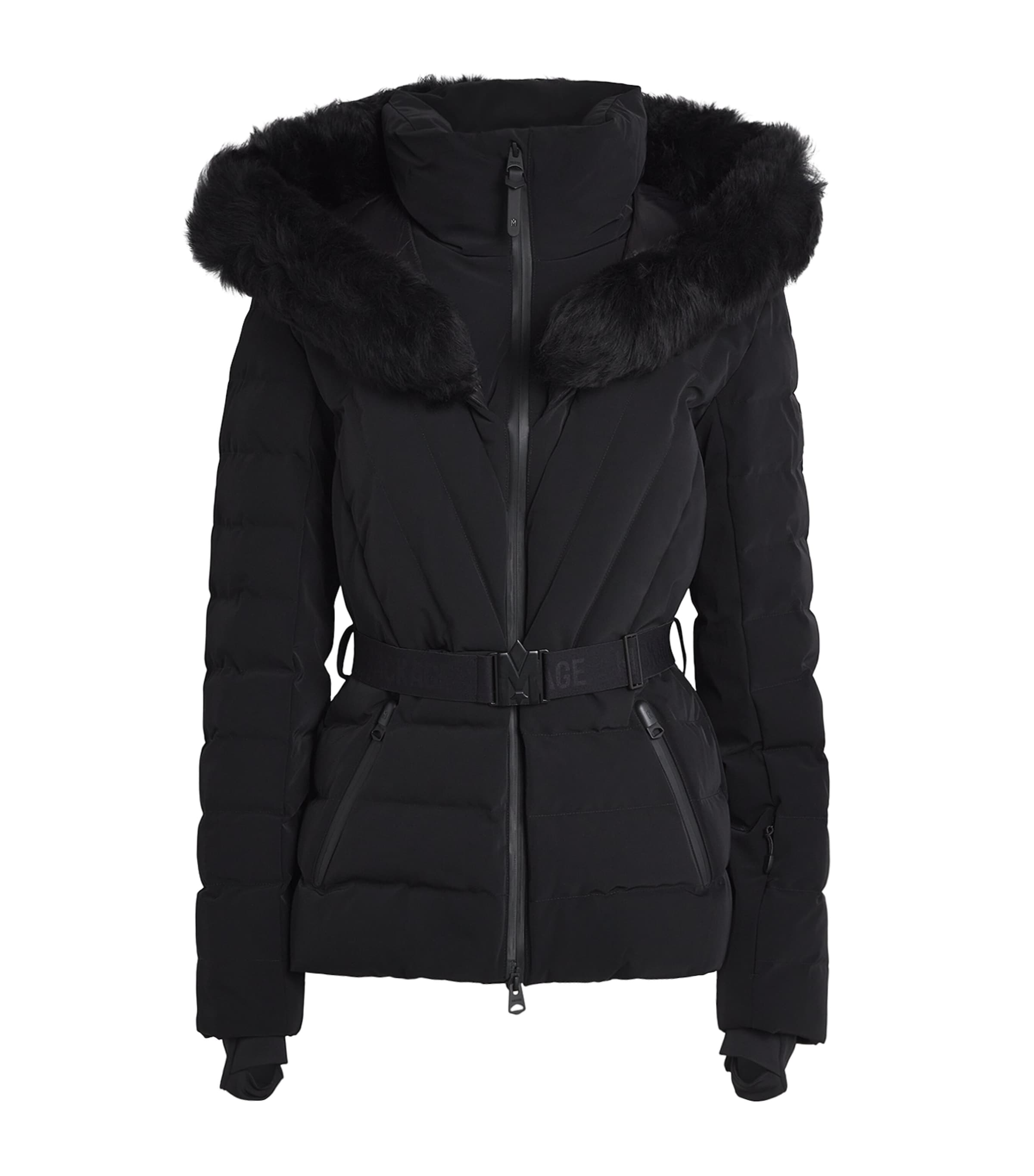Down Fox Fur-Trim Elita-ZR Ski Jacket BLACK Image 1