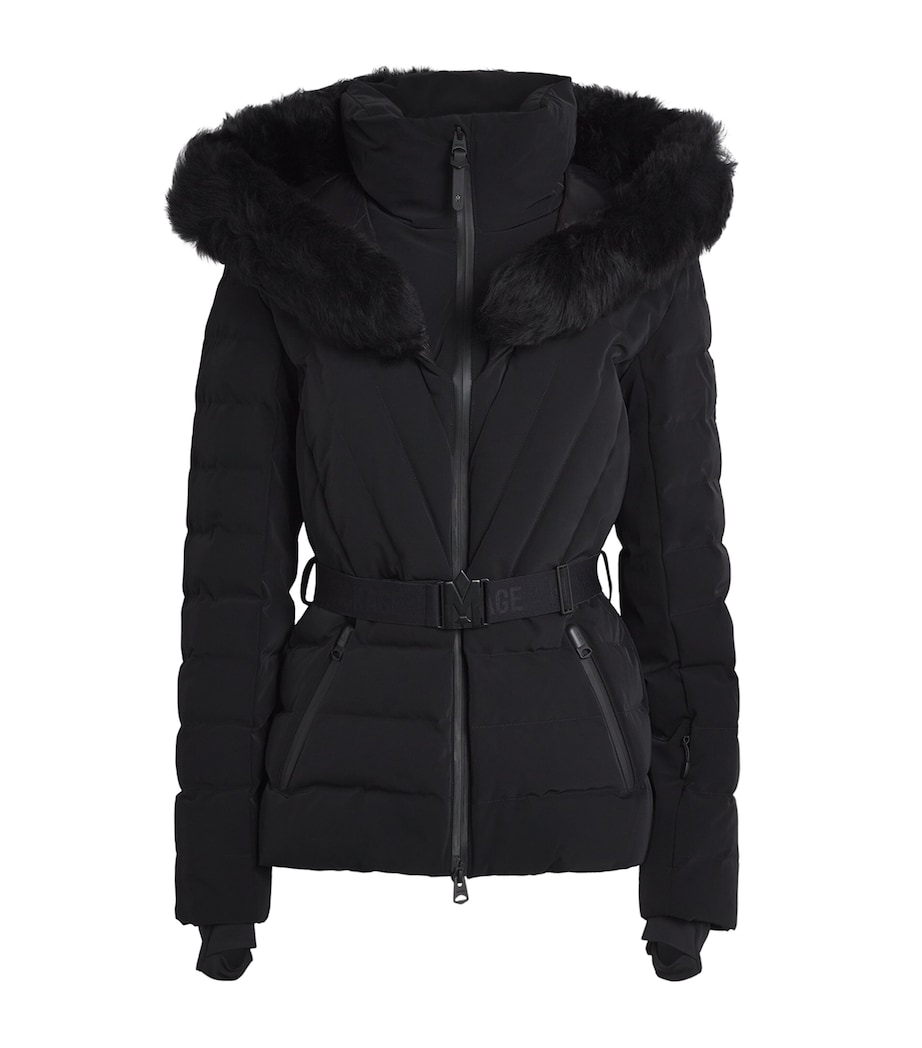 Down Fox Fur-Trim Elita-ZR Ski Jacket BLACK Image 1