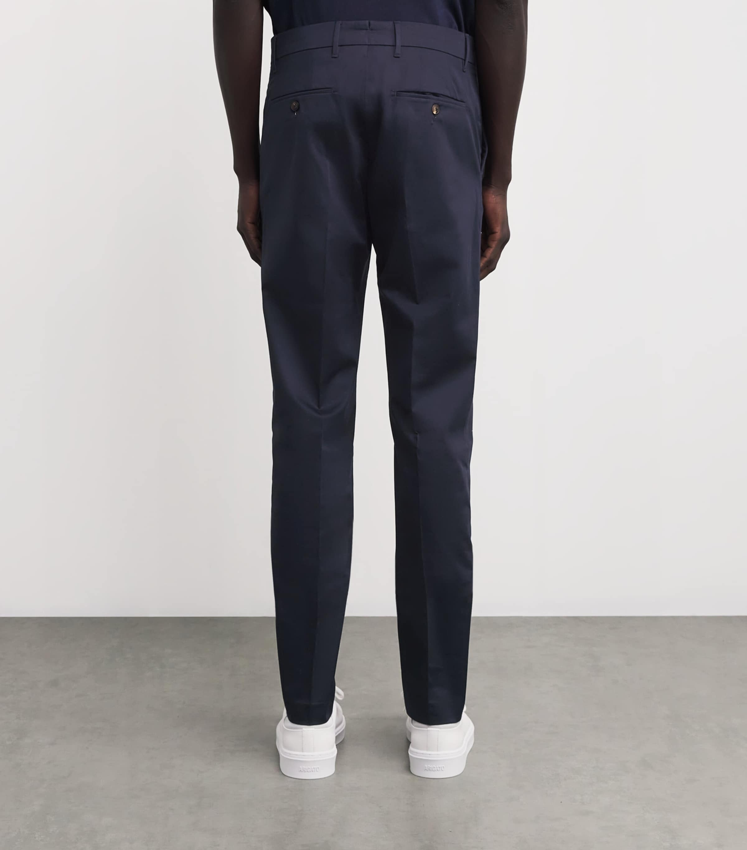 Cotton Stretch Slim-Fit Chinos 01BLUE NAVY Image 4