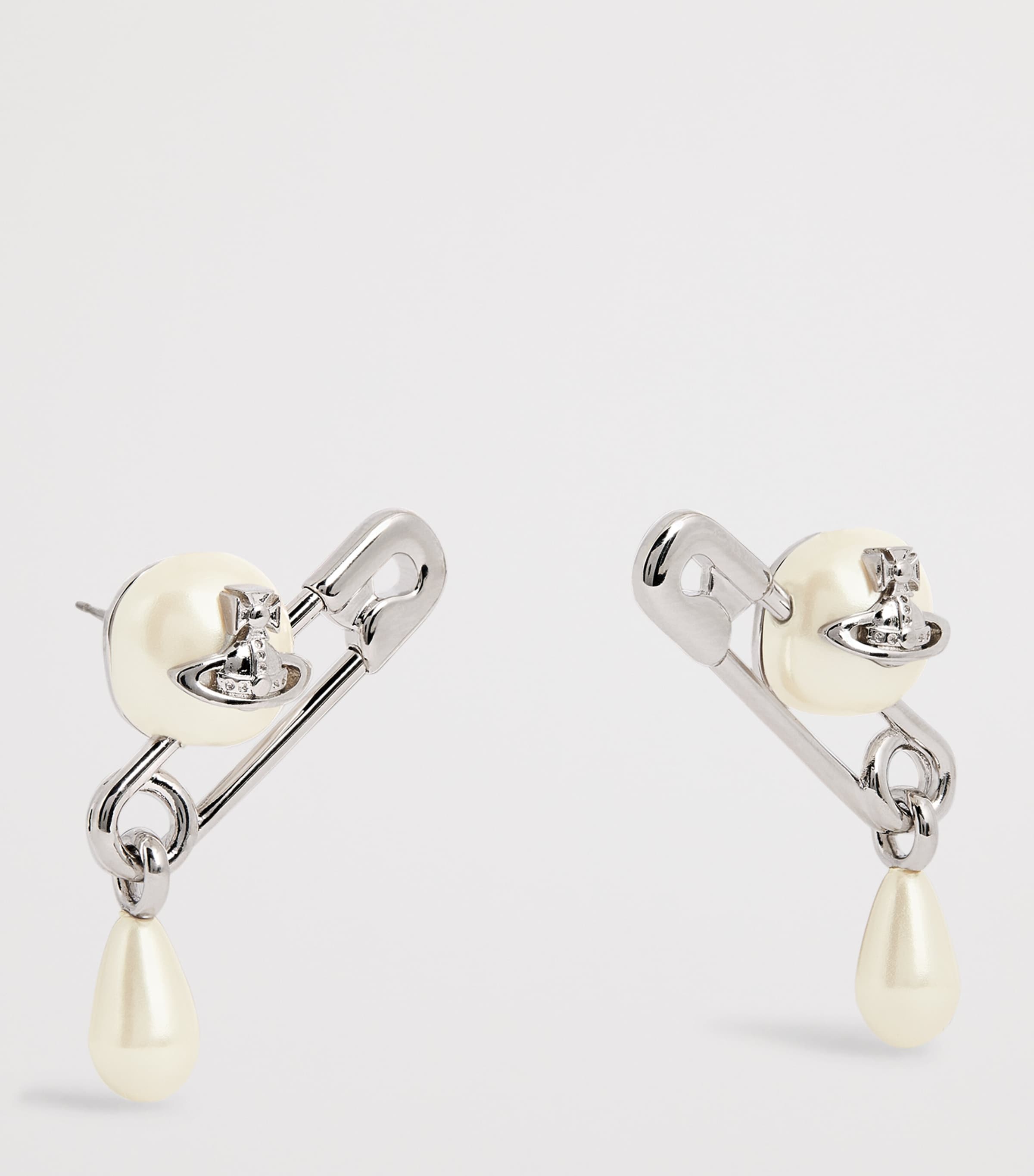 Vivienne Westwood Small Faux Pearl Claude Stud Earrings Platnium/creamrose Image 3
