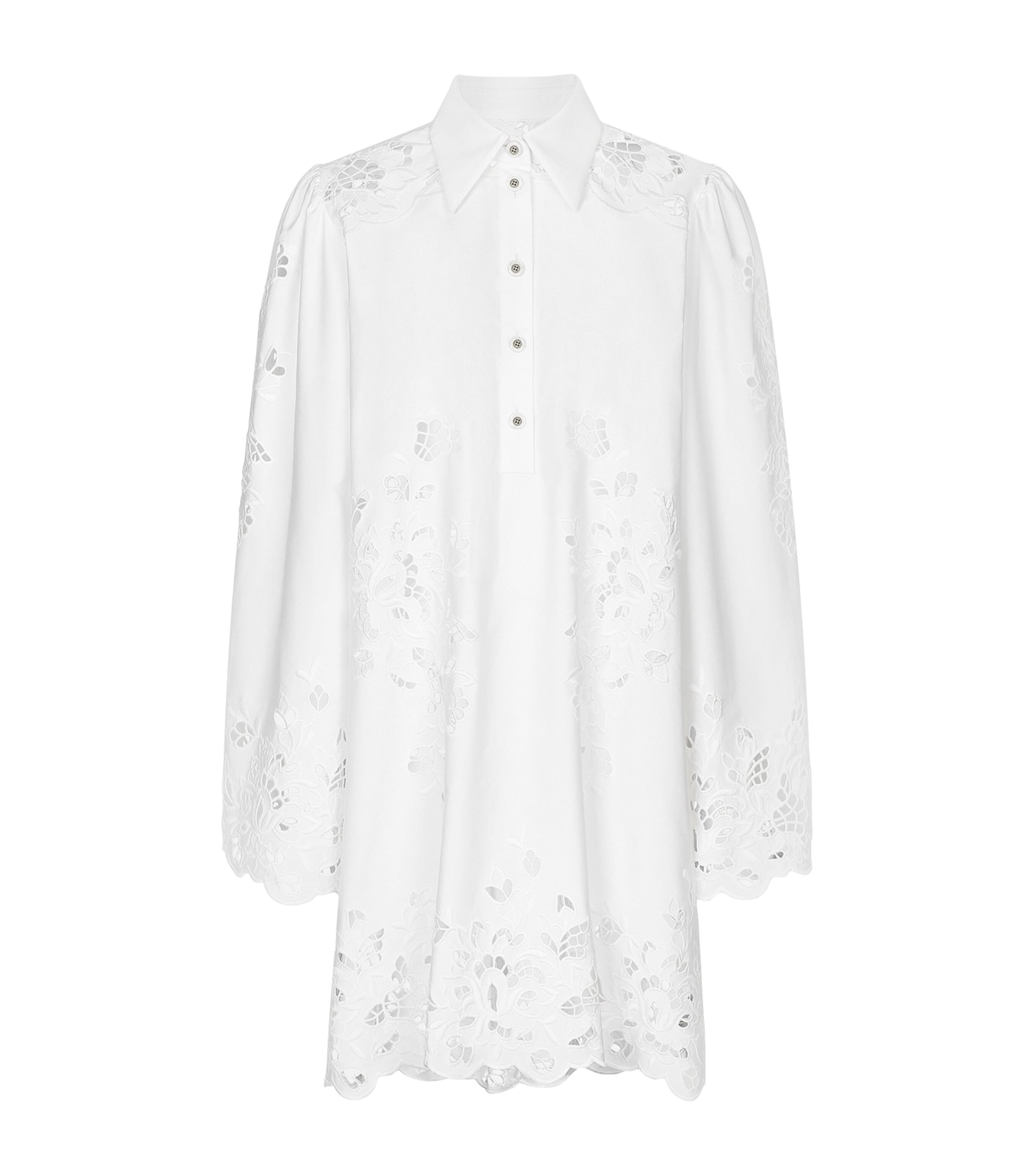 Dolce & Gabbana Broderie Anglaise Mini Dress In White