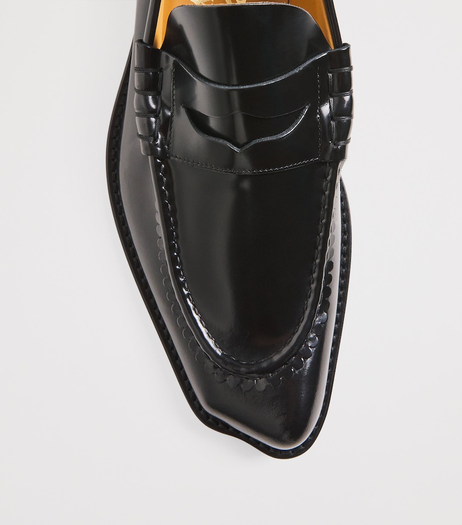 Patent Leather Coin Loafers N401 BLACK Image 5