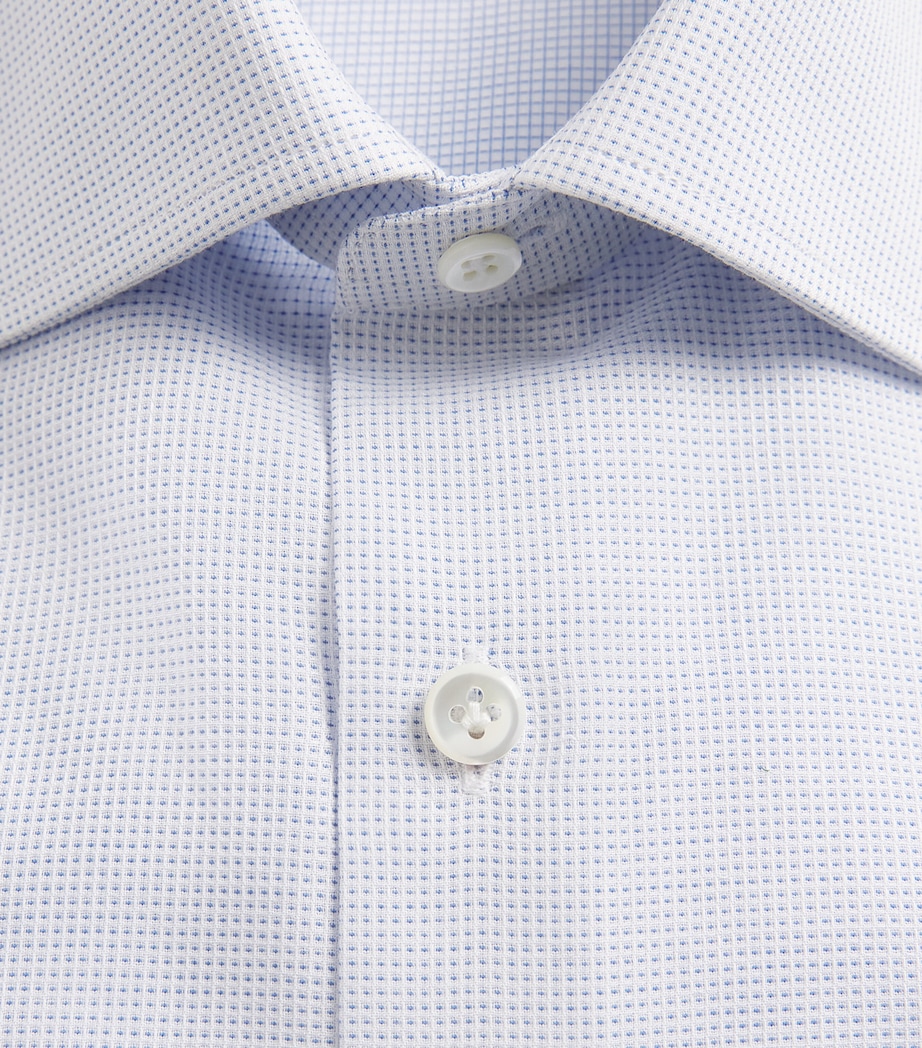 Cotton Micro-Check Shirt 05 LIGHT BLUE Image 5