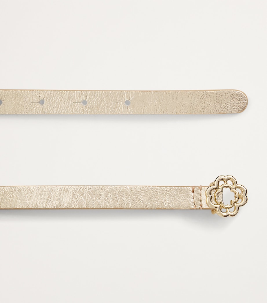 Leather Clover Belt LIGHT GOLD Image 4