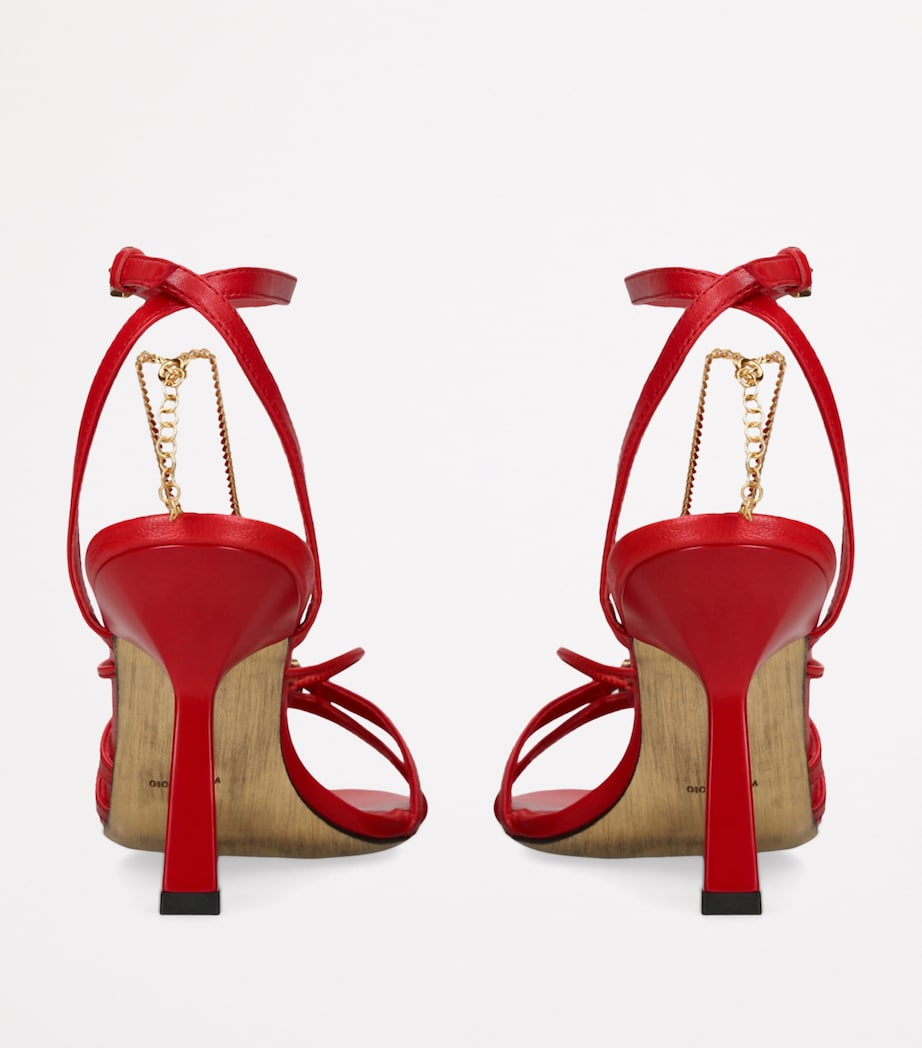 Leather Nico Heeled Sandals 90 RED Image 2