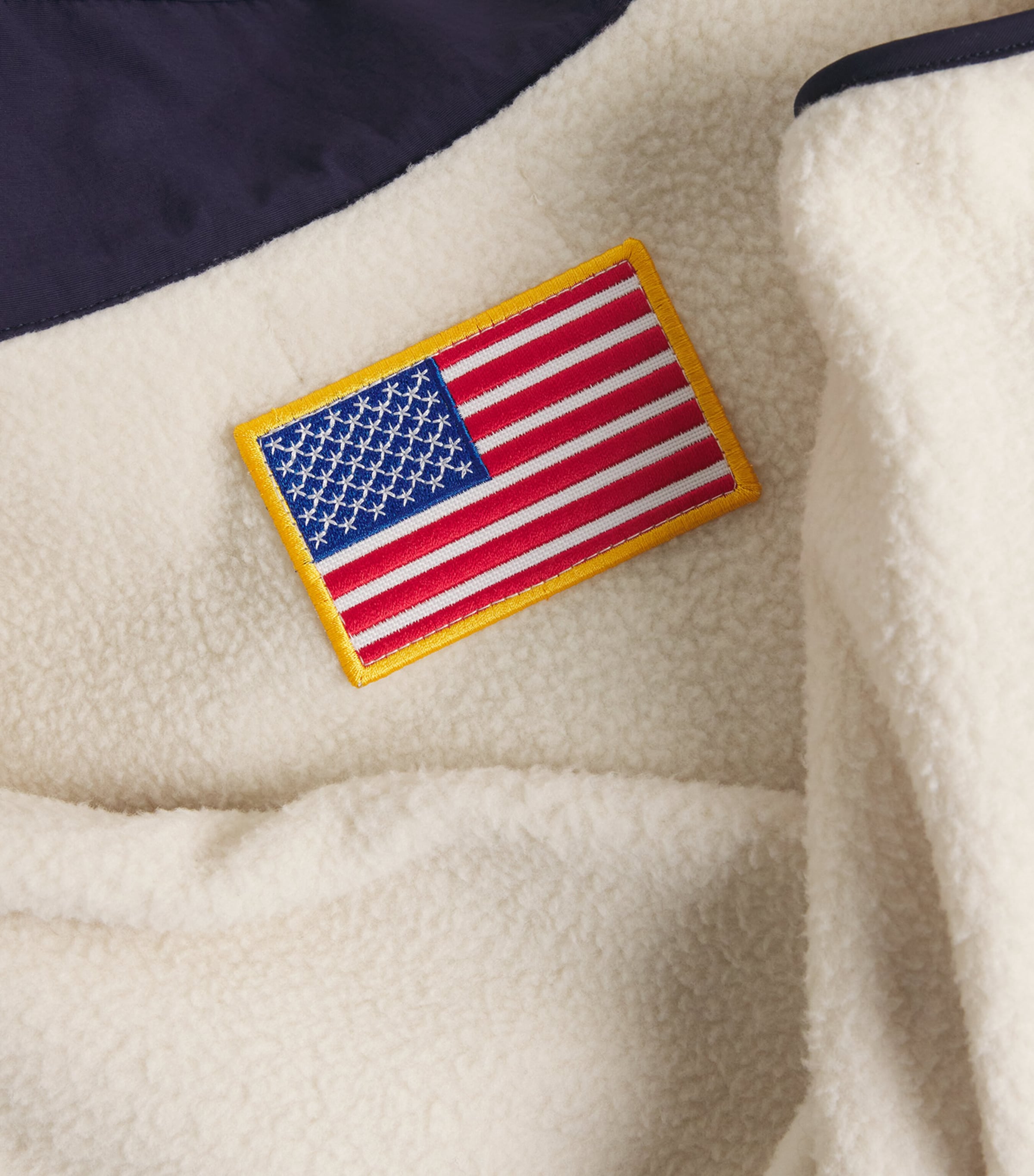 Fleece Half-Zip Sweatshirt CREAM W/ NAVY Image 5