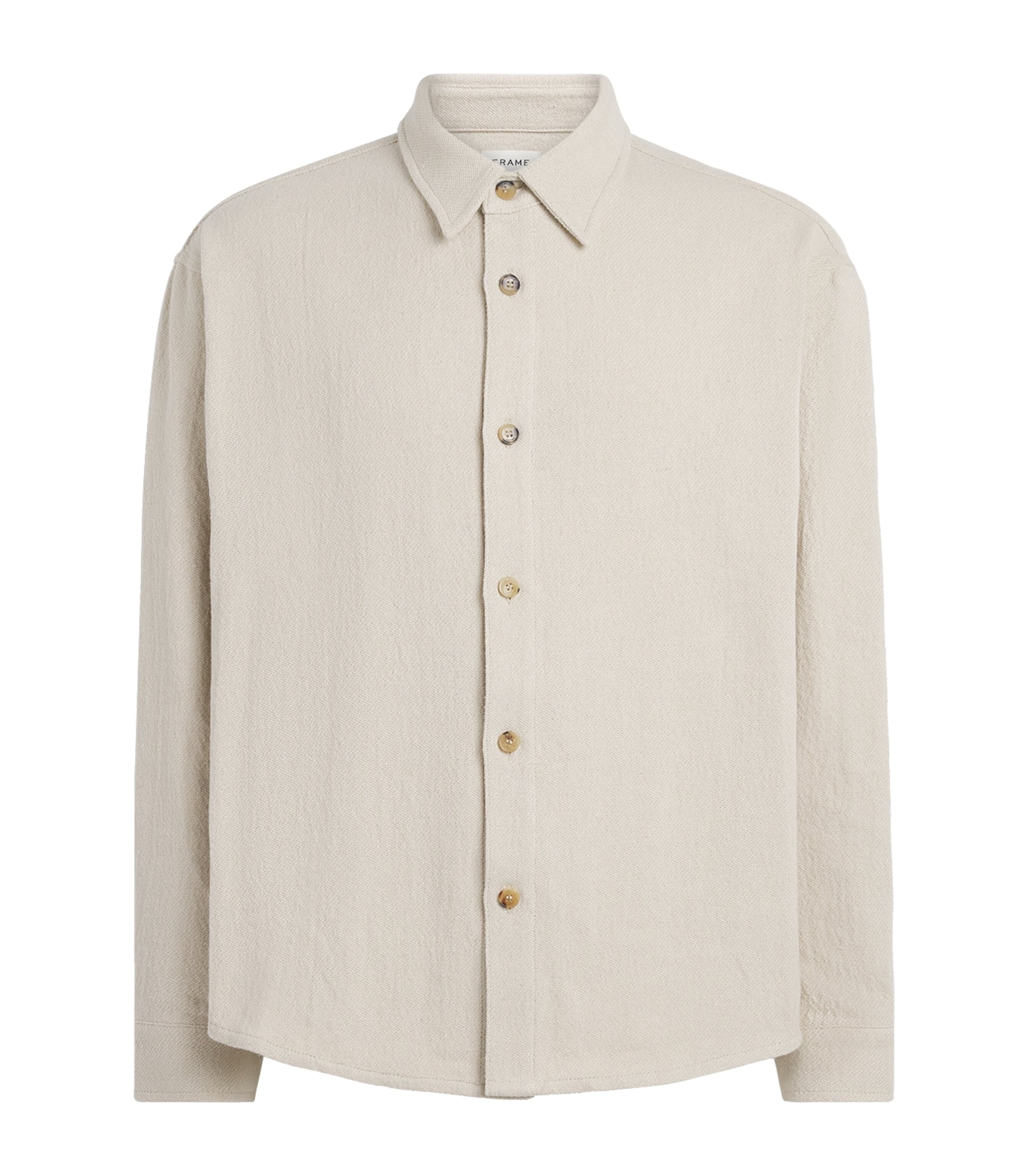 FRAME Mens Textured Overshirt Wrmc Warm Cream Image 1