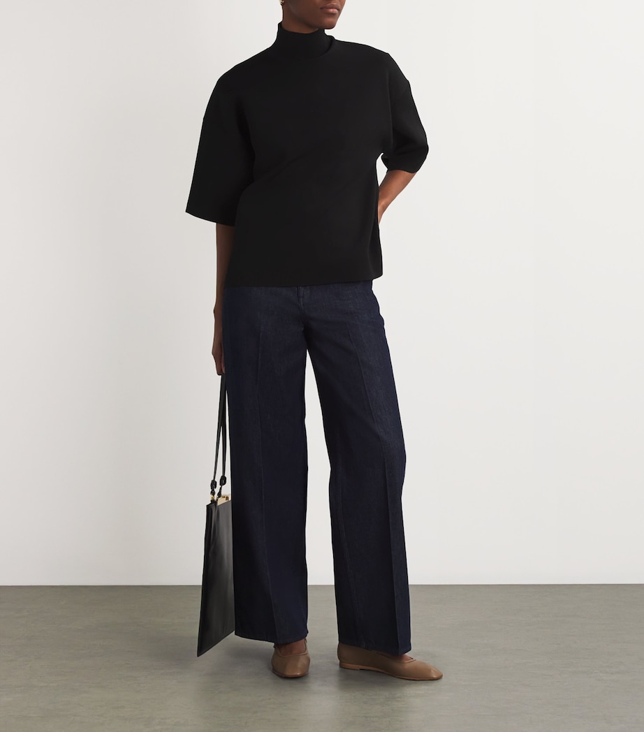 Theory Womens High-Neck Top Black Image 2